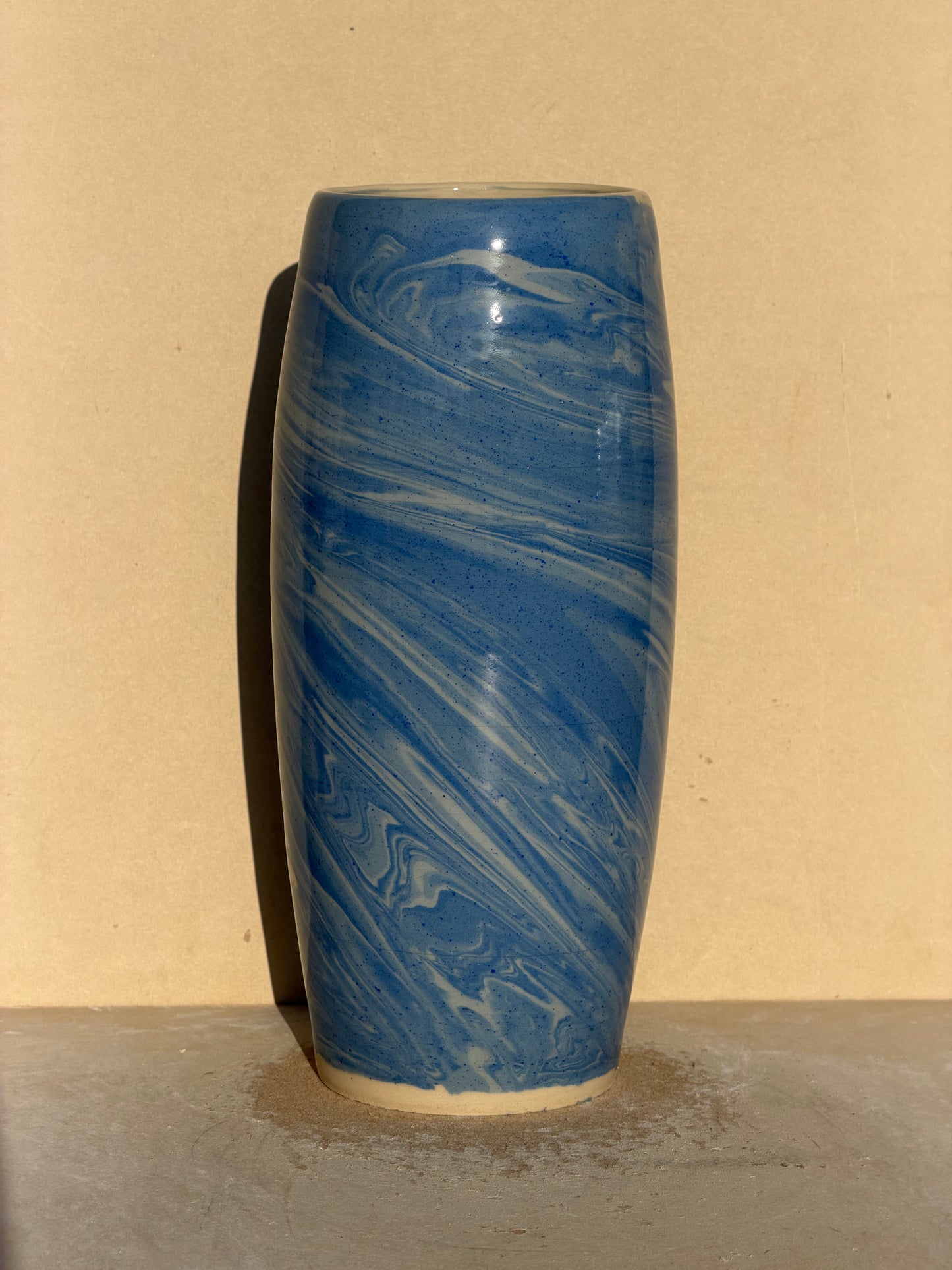 Marbled Gradient Blue Vase No. 1