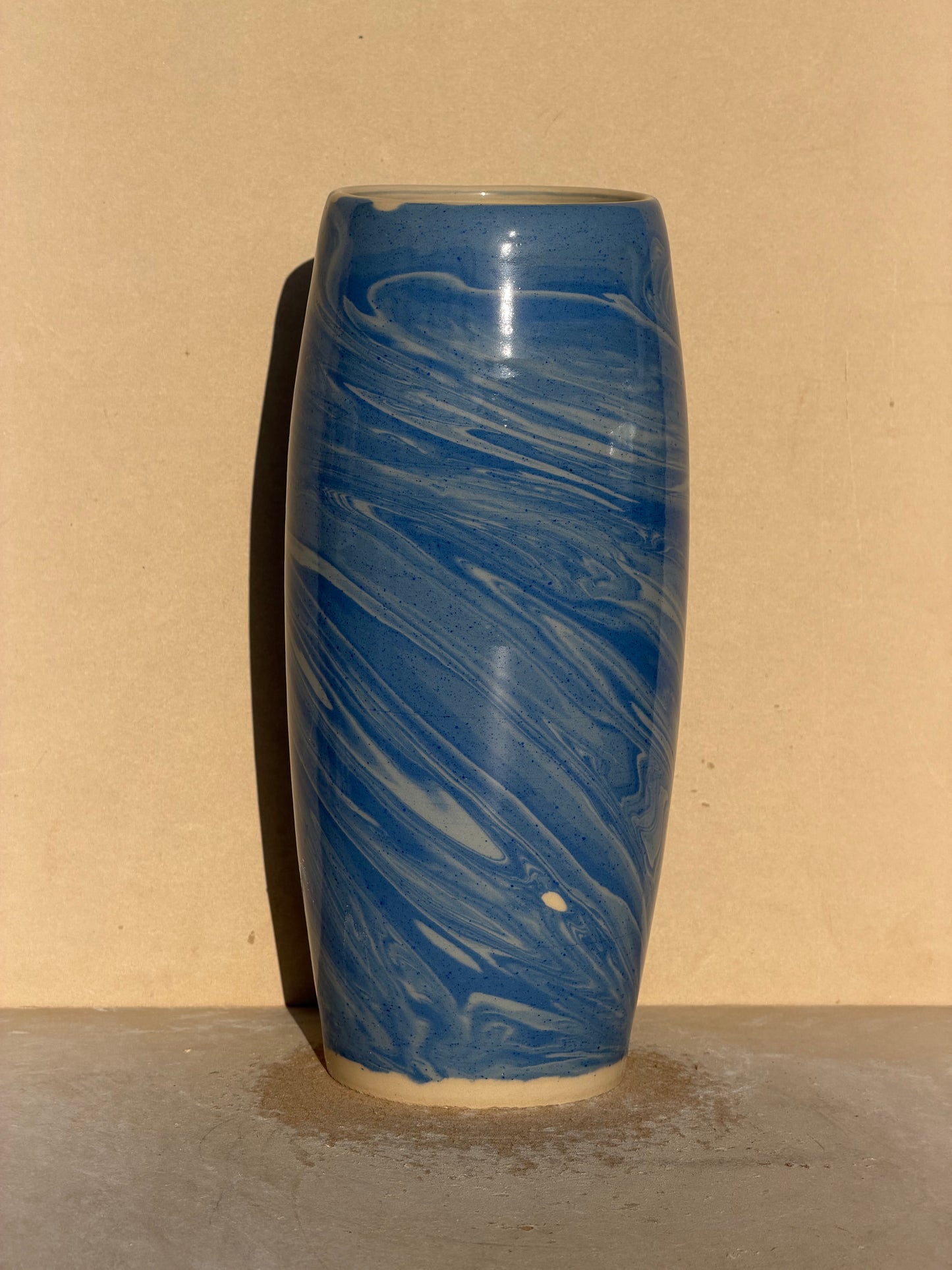 Marbled Gradient Blue Vase No. 1