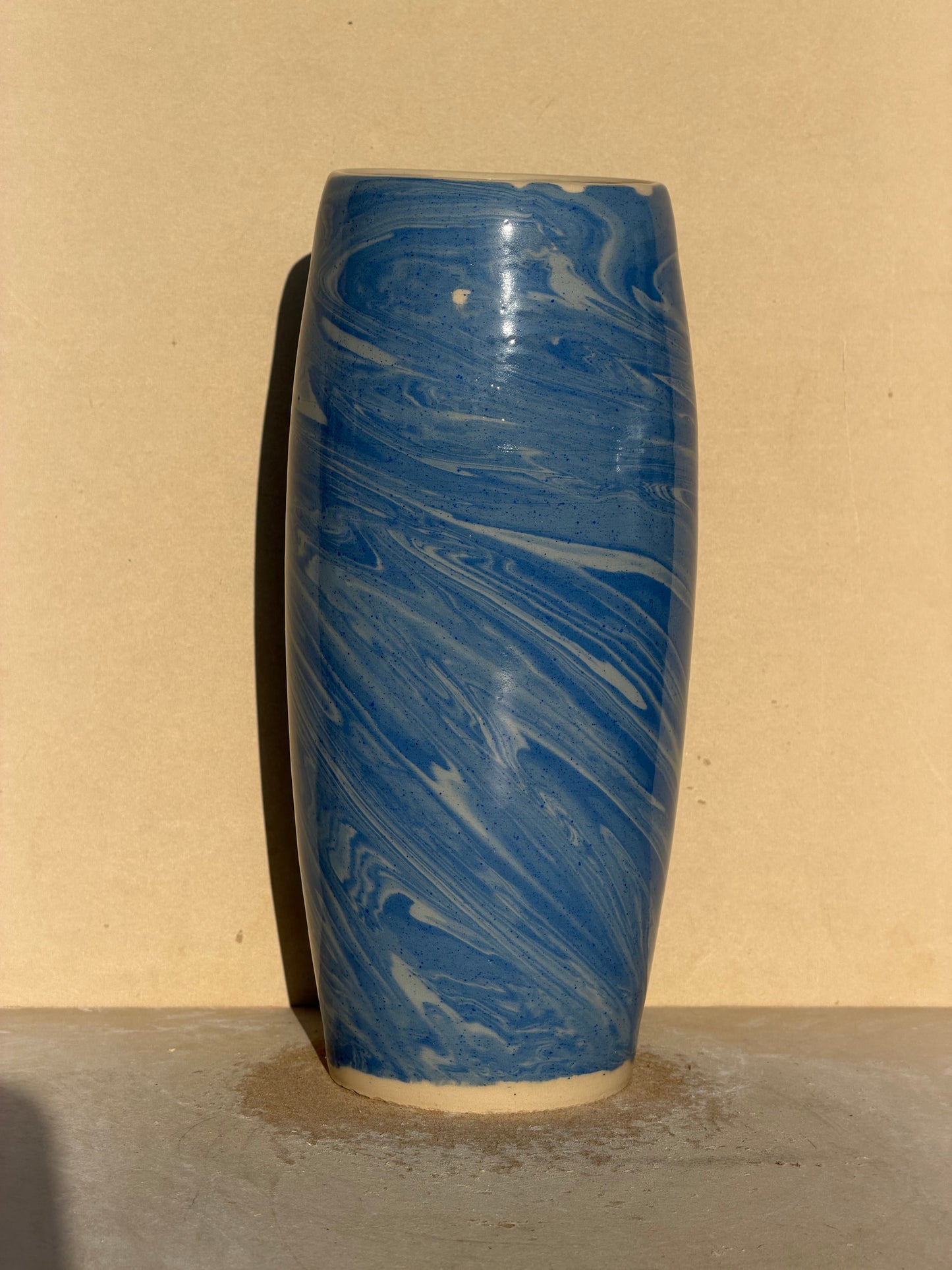 Marbled Gradient Blue Vase No. 1