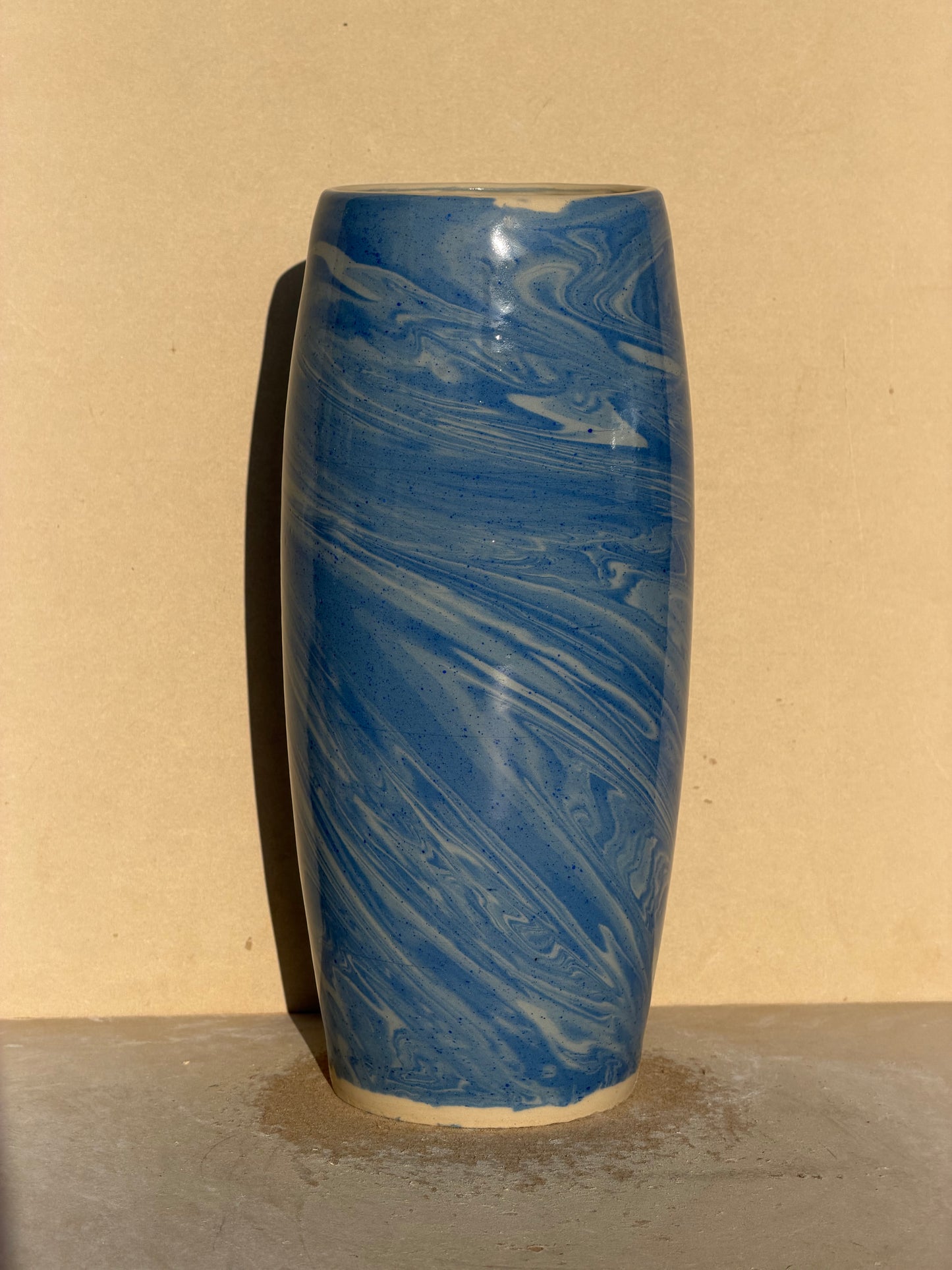 Marbled Gradient Blue Vase No. 1