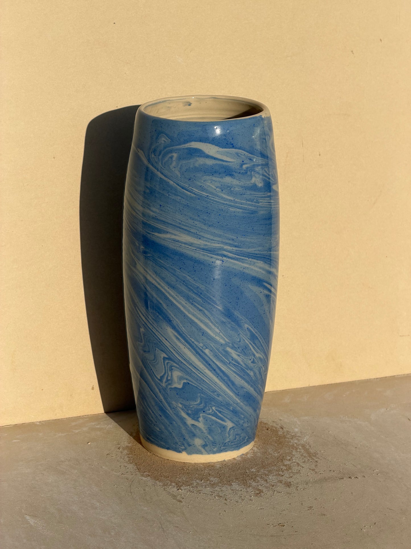 Marbled Gradient Blue Vase No. 1