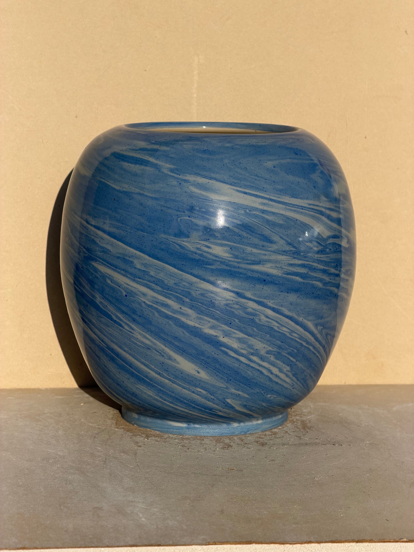 Marbled Gradient Blue Vase No. 2