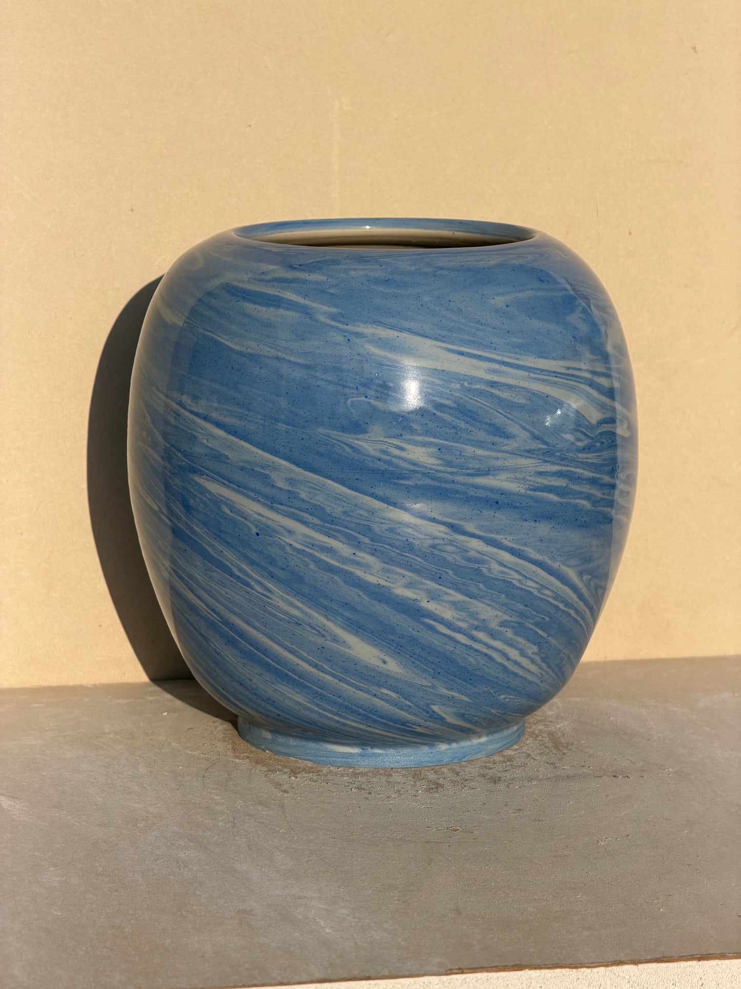 Marbled Gradient Blue Vase No. 2