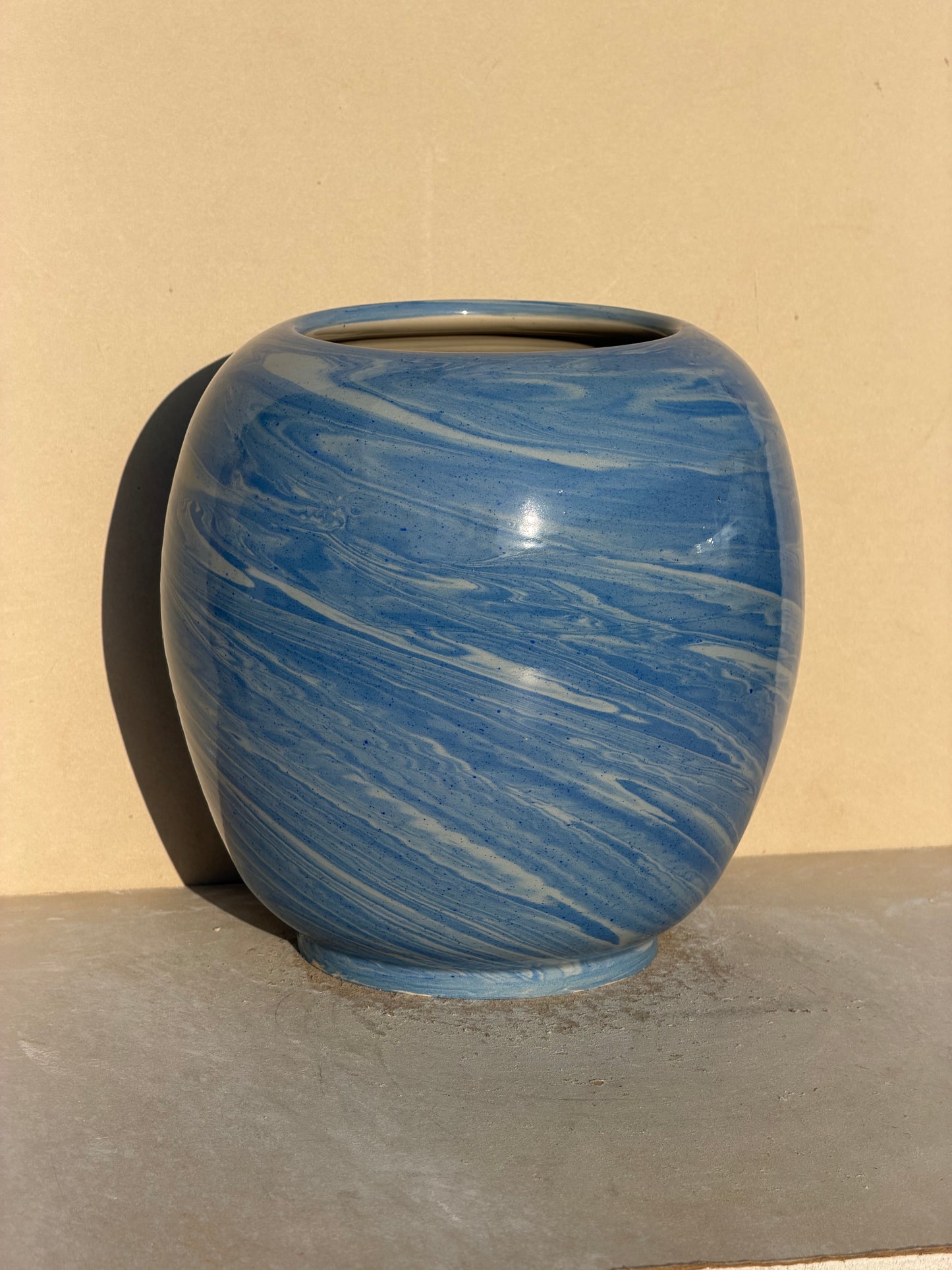 Marbled Gradient Blue Vase No. 2
