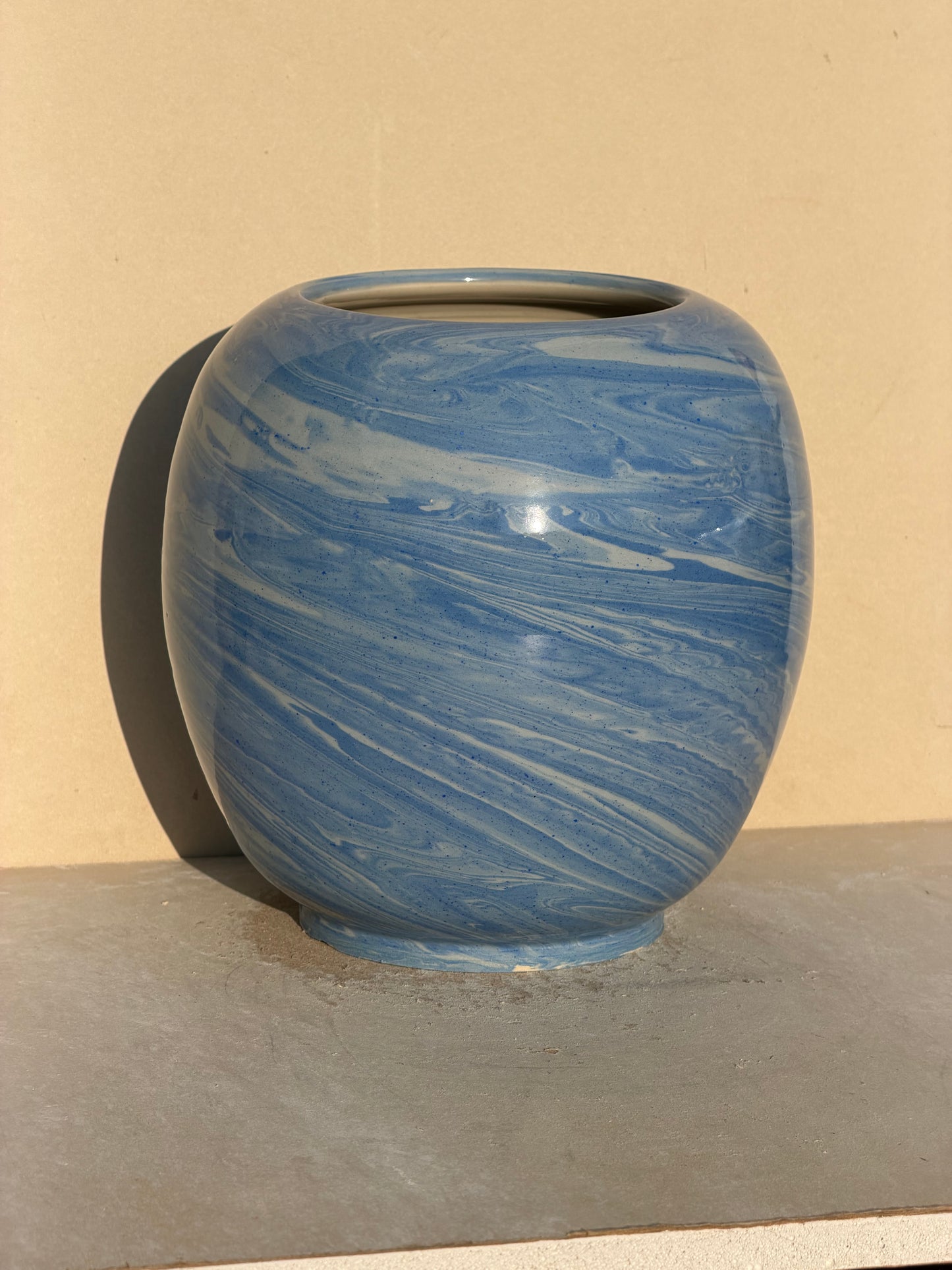 Marbled Gradient Blue Vase No. 2