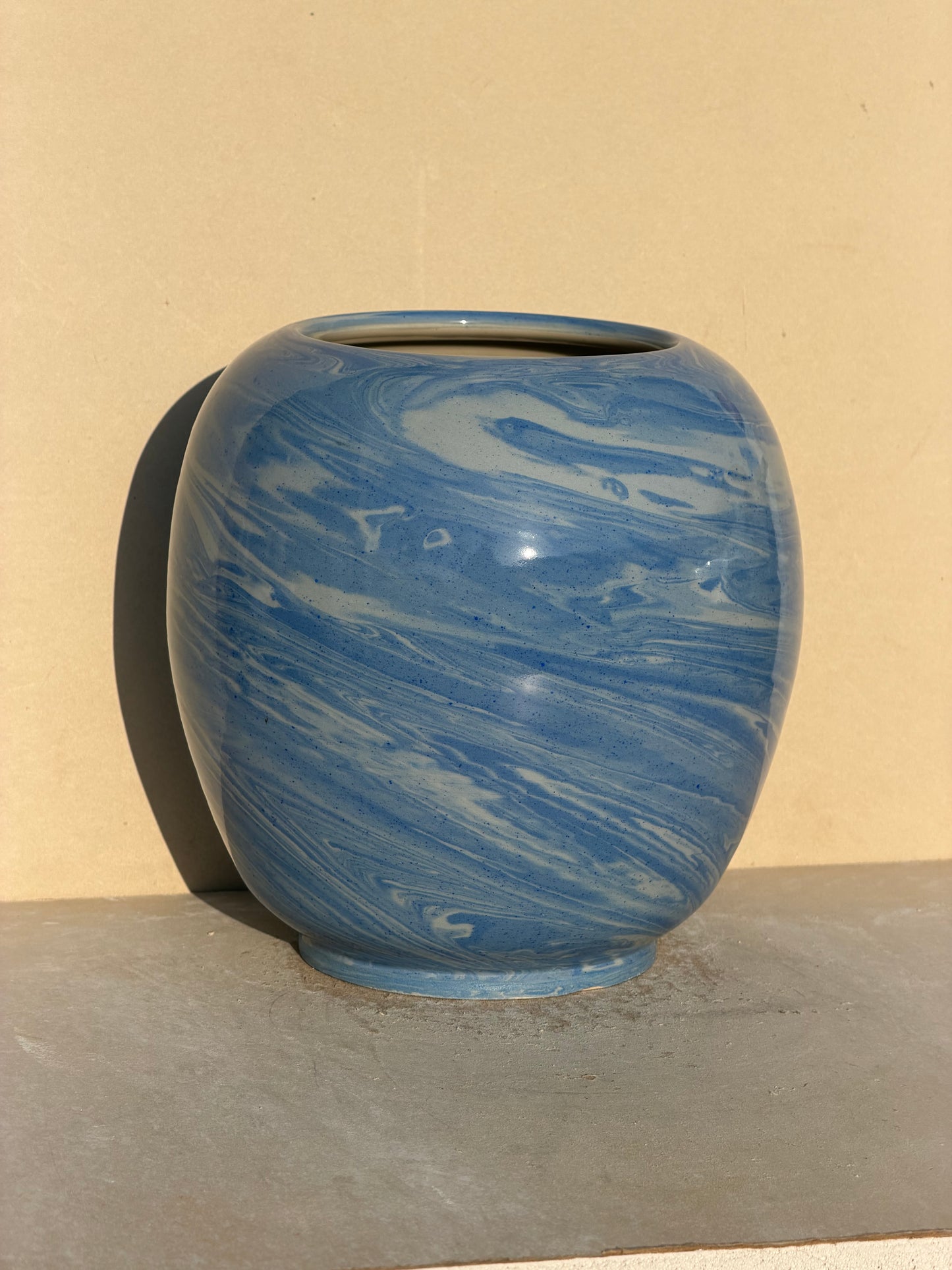 Marbled Gradient Blue Vase No. 2
