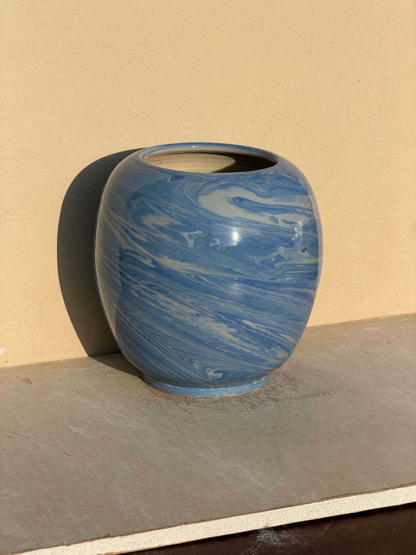 Marbled Gradient Blue Vase No. 2