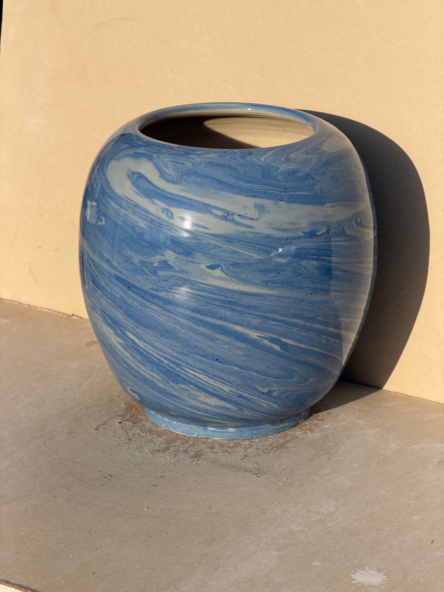 Marbled Gradient Blue Vase No. 2
