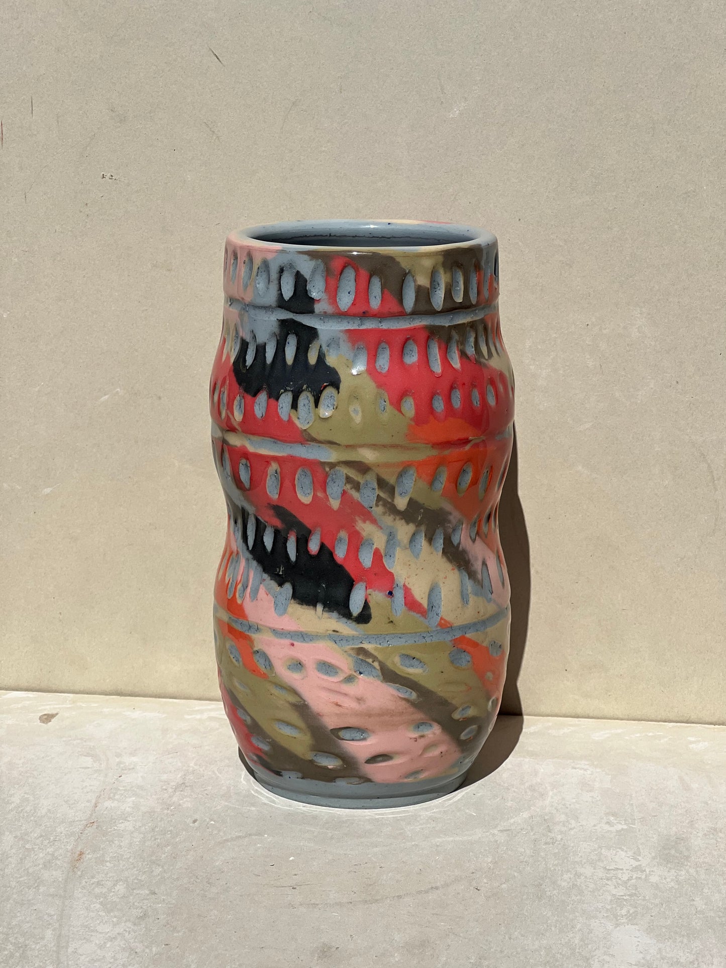 Textured Colored Vase