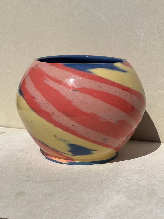 Blue Marbled Vase
