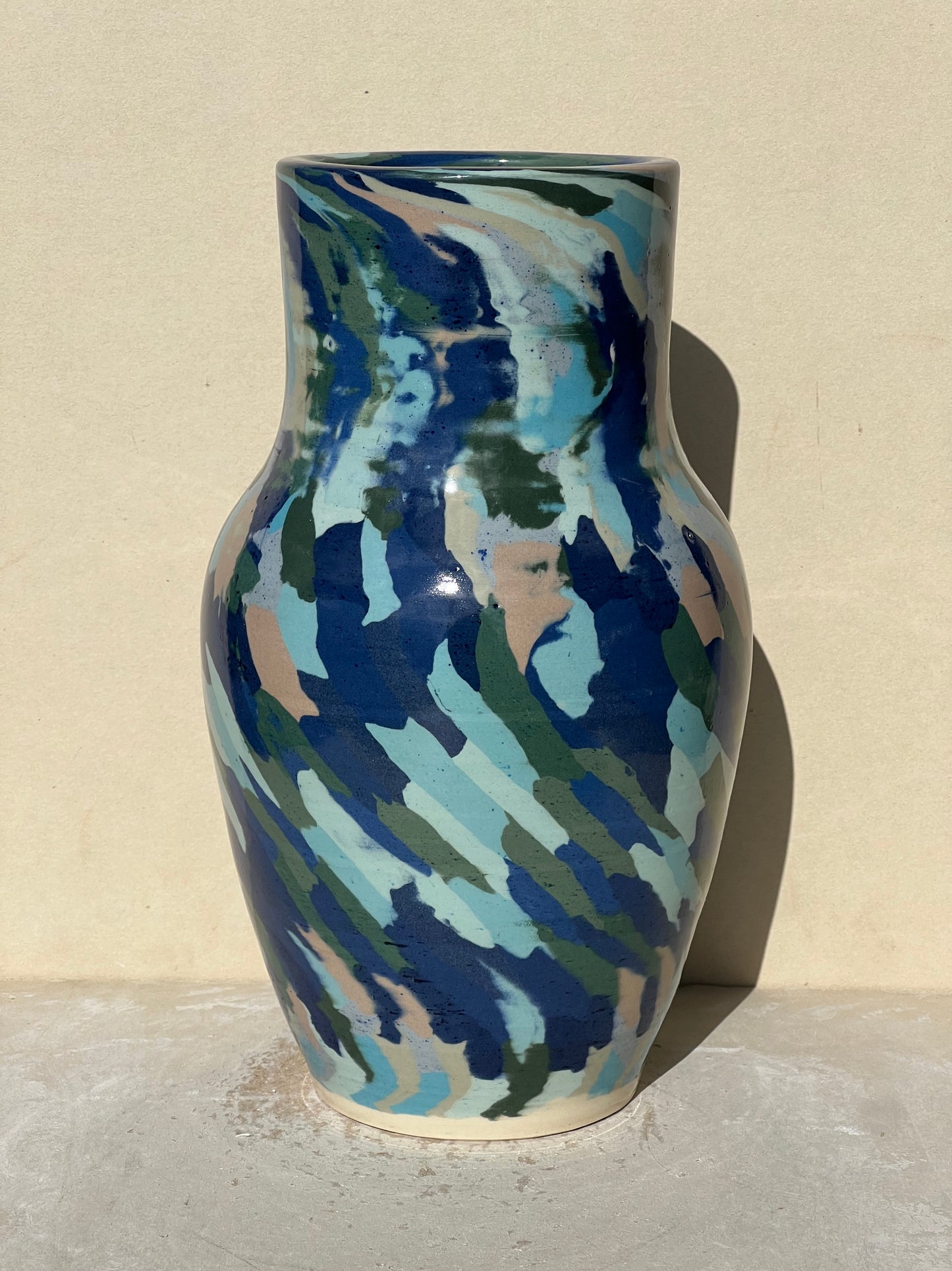 Blues Marbled Vase