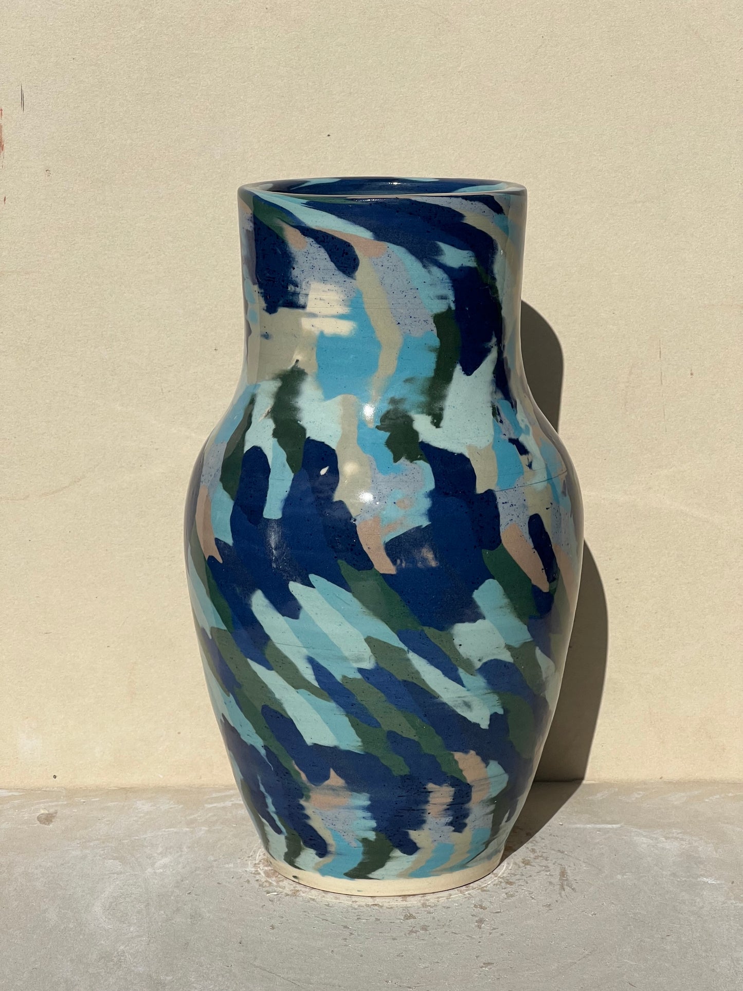 Blues Marbled Vase