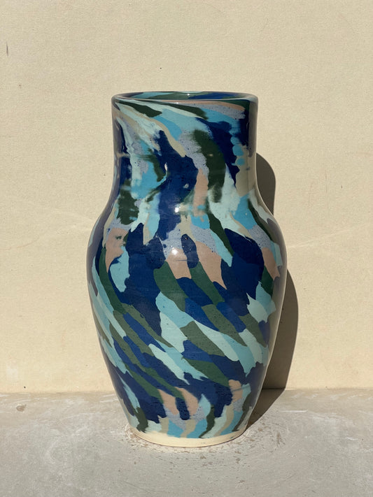 Blues Marbled Vase