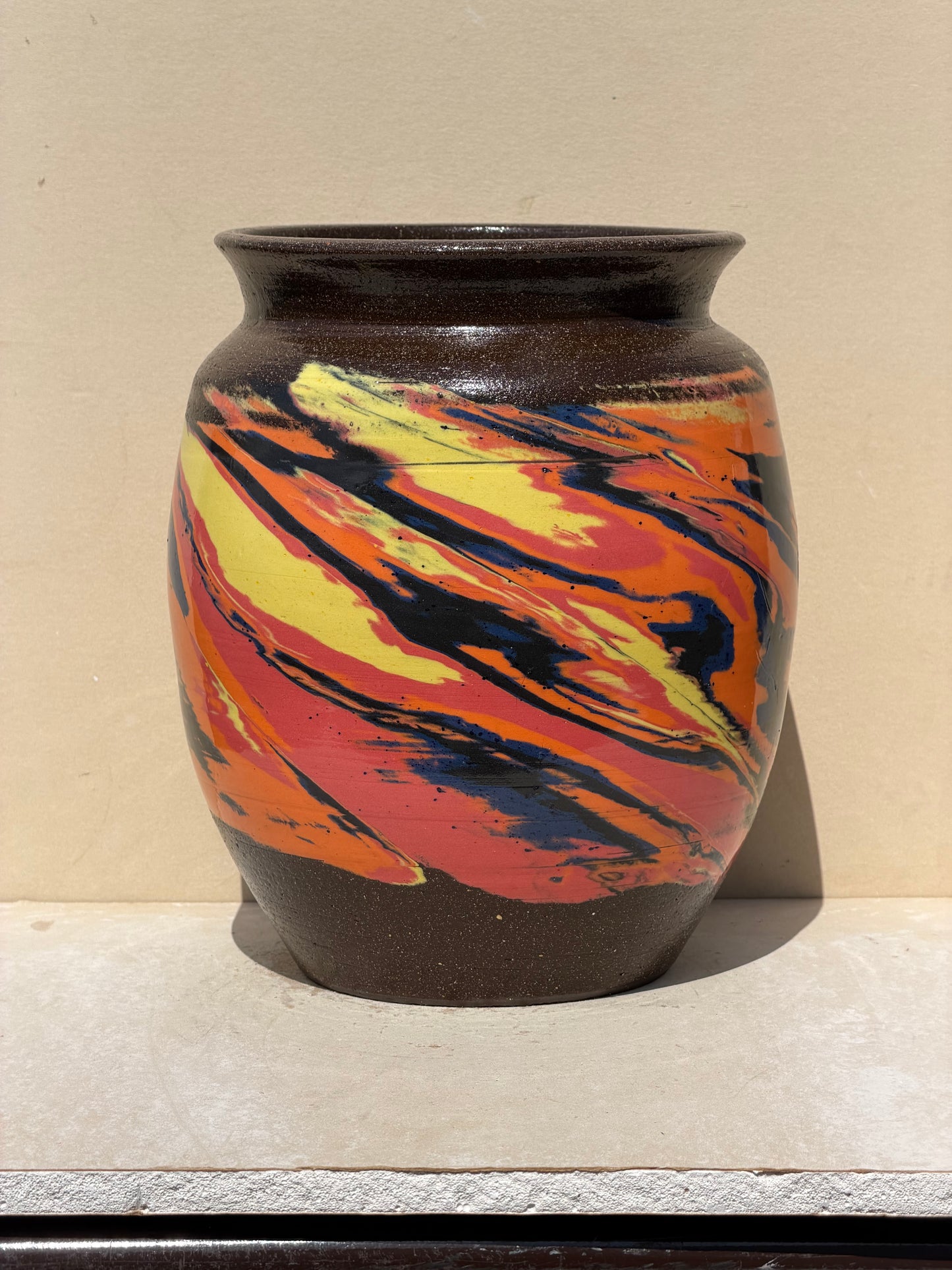 Brown Nerikomi Vase