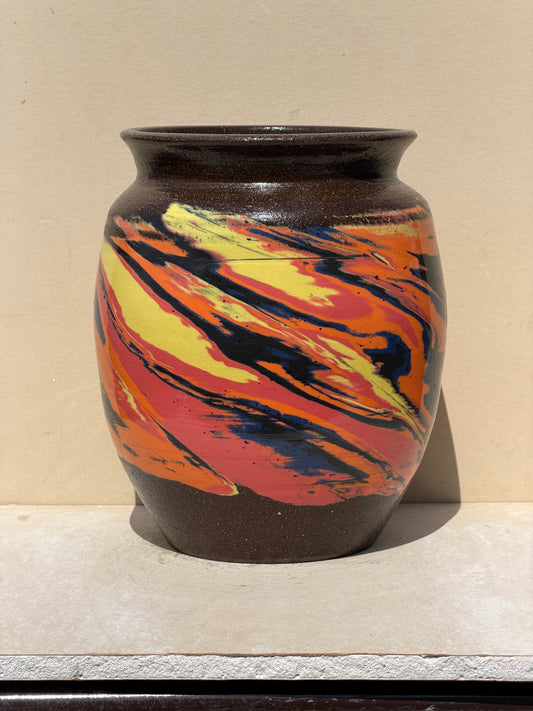 Brown Nerikomi Vase