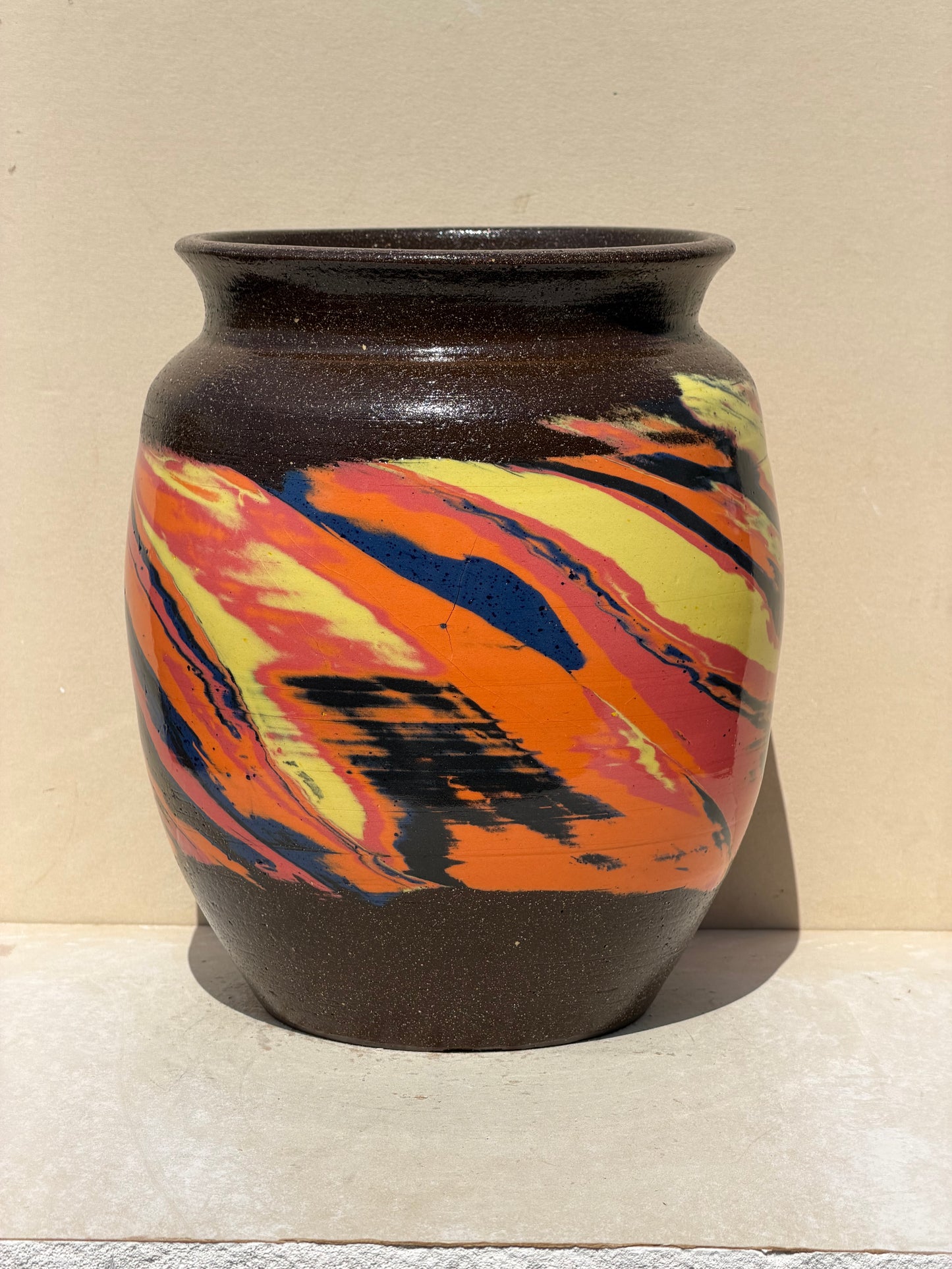 Brown Nerikomi Vase