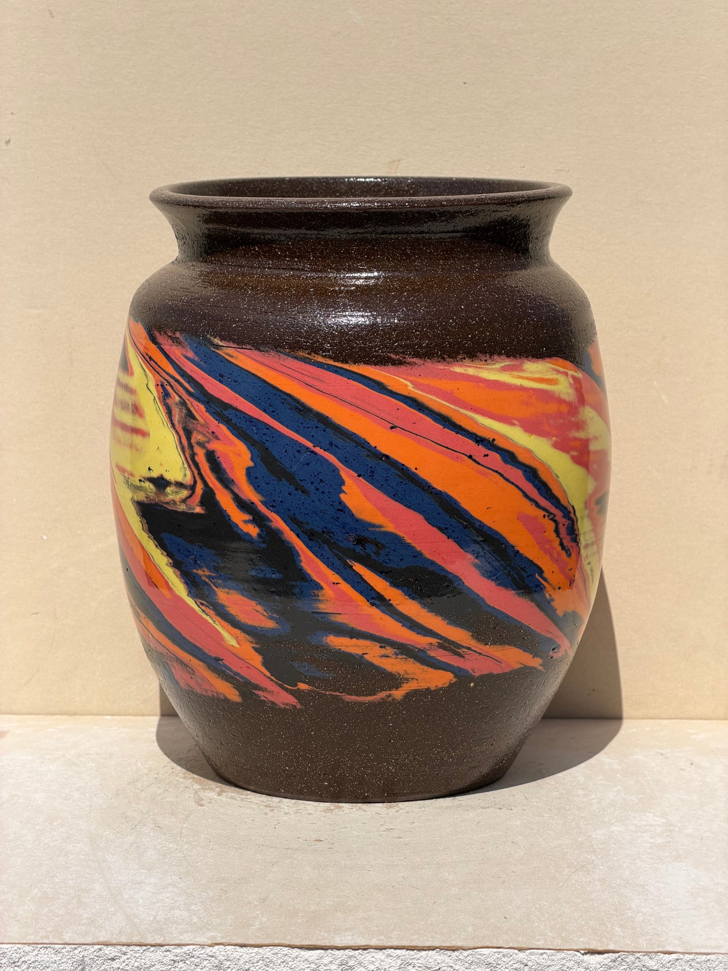 Brown Nerikomi Vase