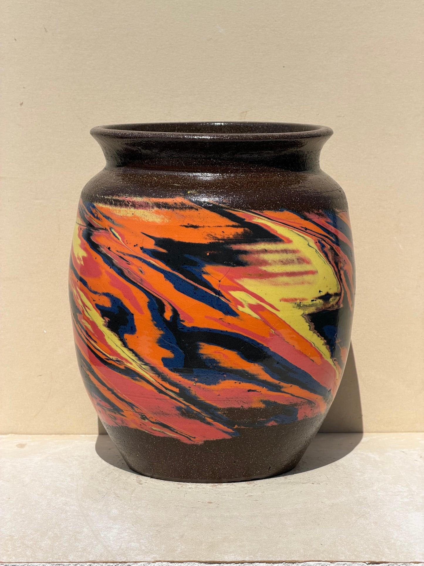 Brown Nerikomi Vase