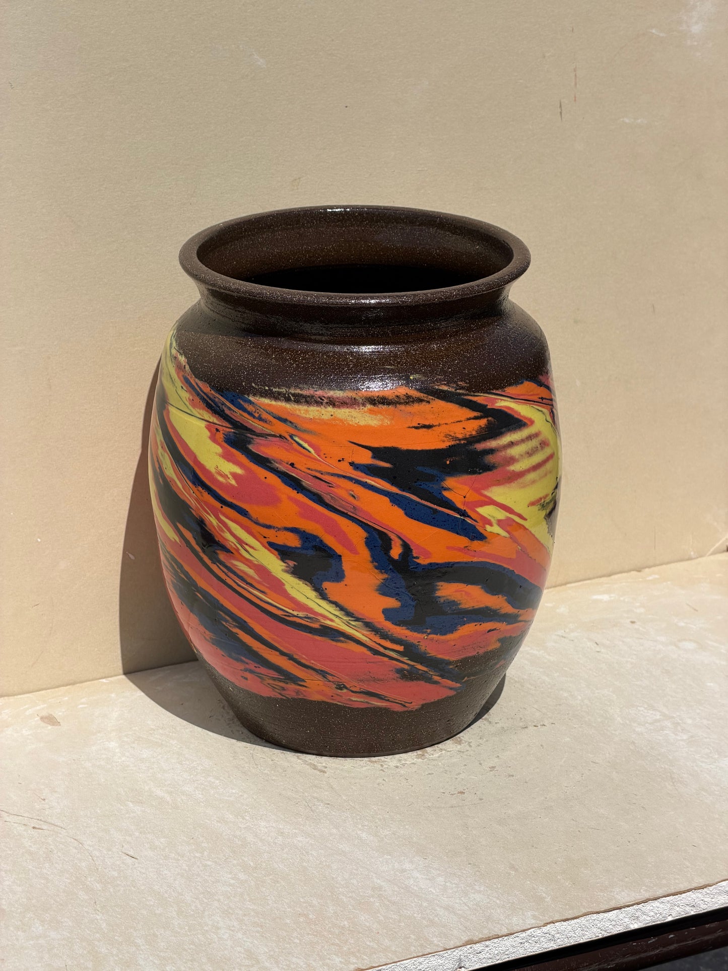 Brown Nerikomi Vase