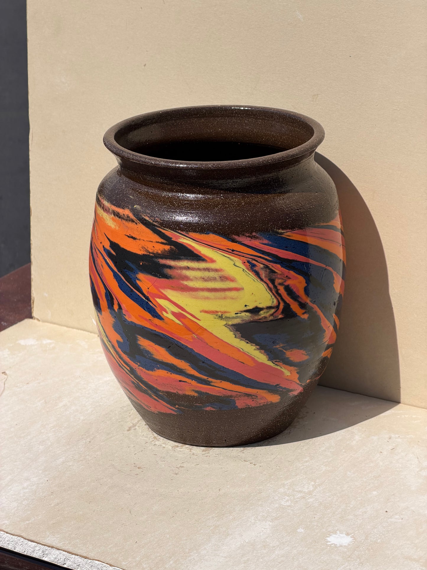 Brown Nerikomi Vase
