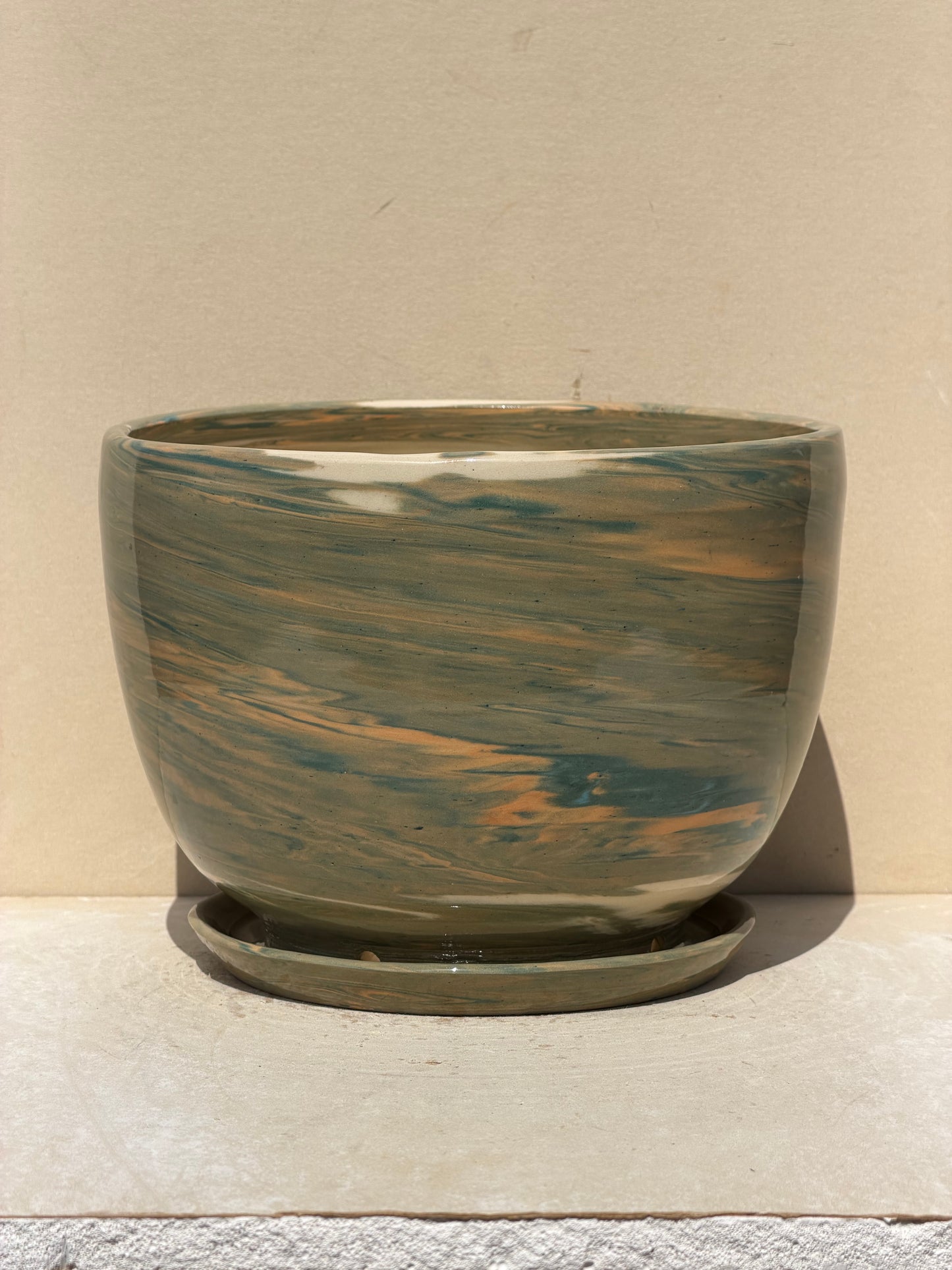 Green Marbled Planter