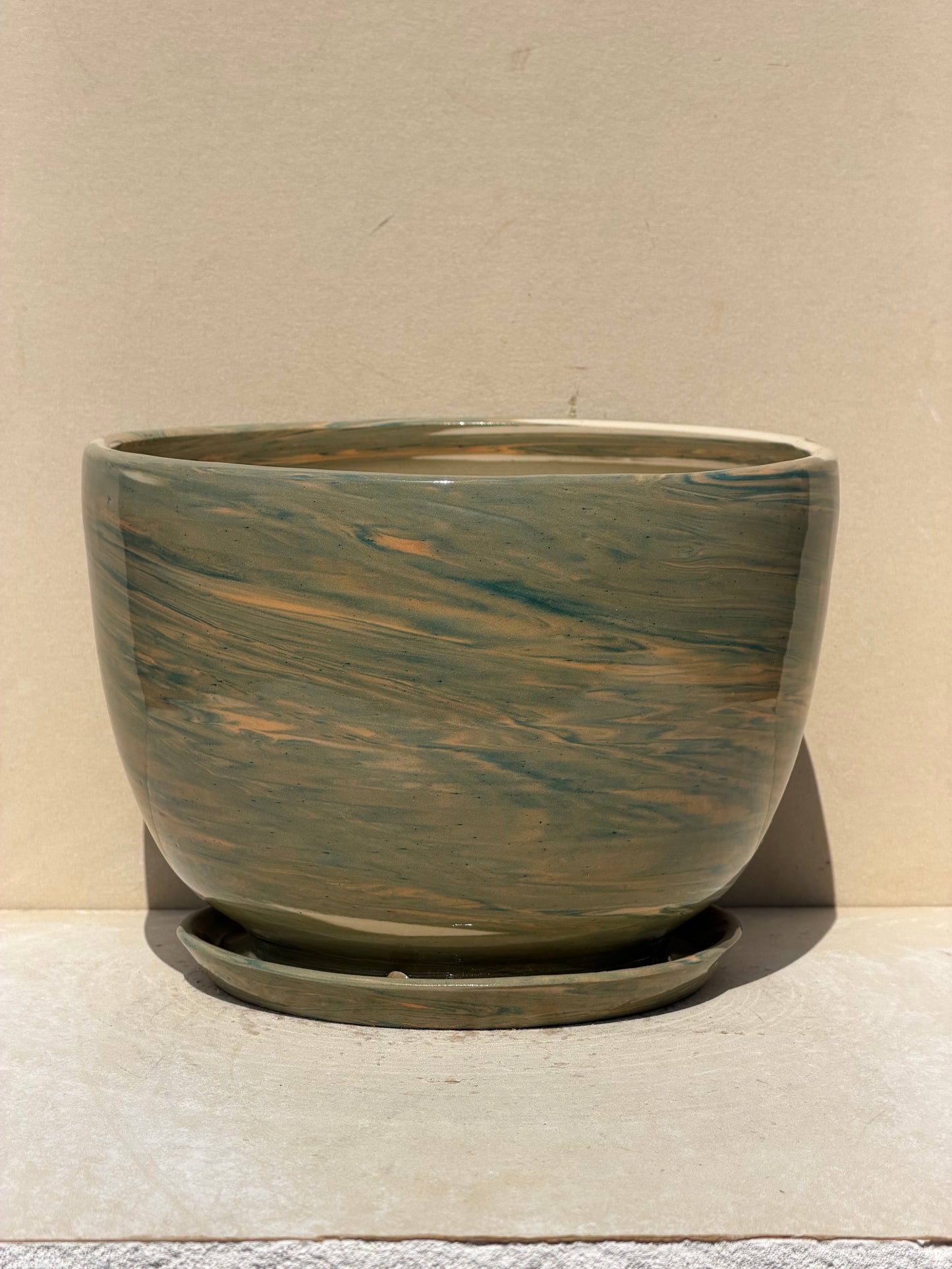 Green Marbled Planter