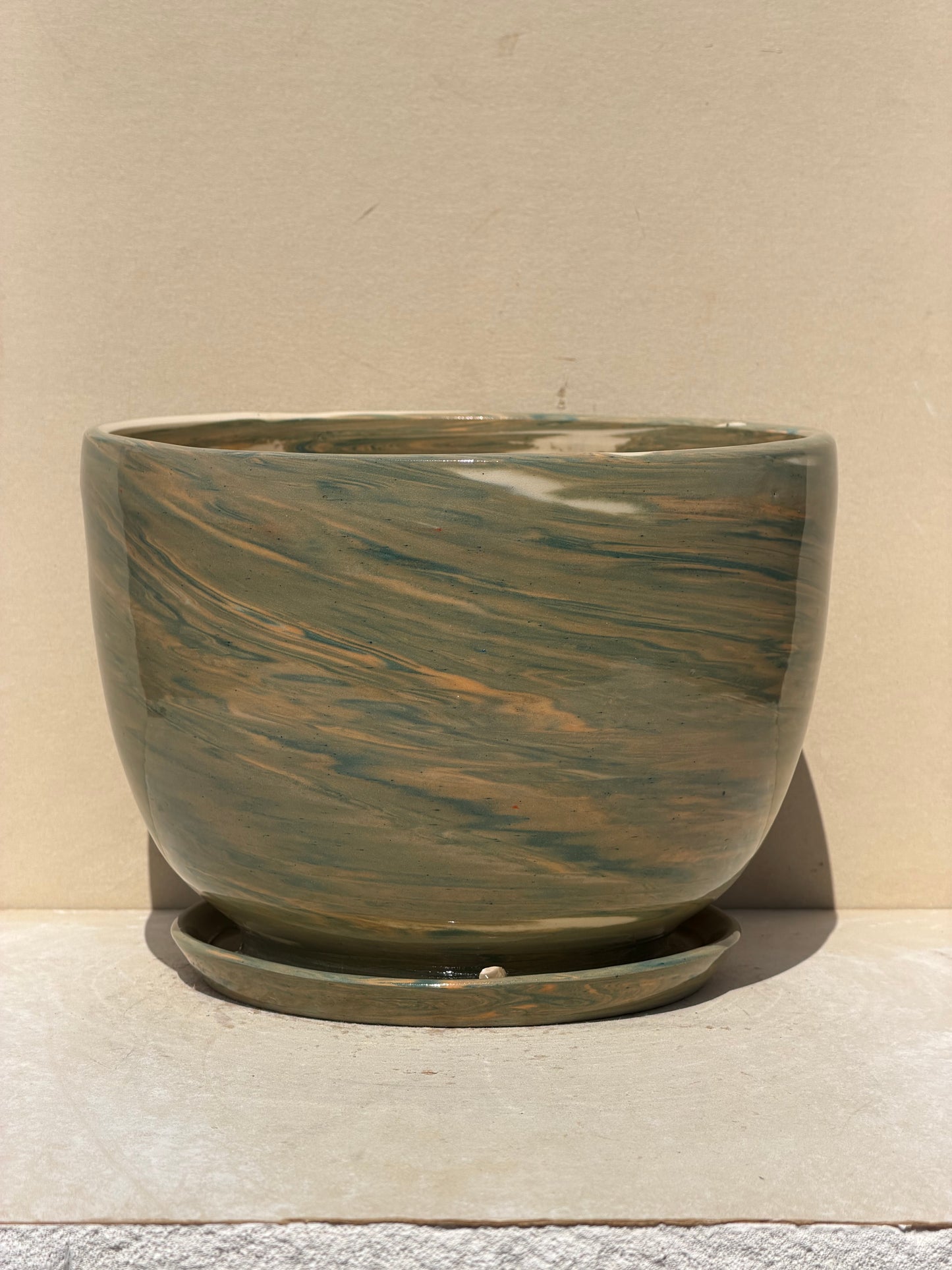 Green Marbled Planter