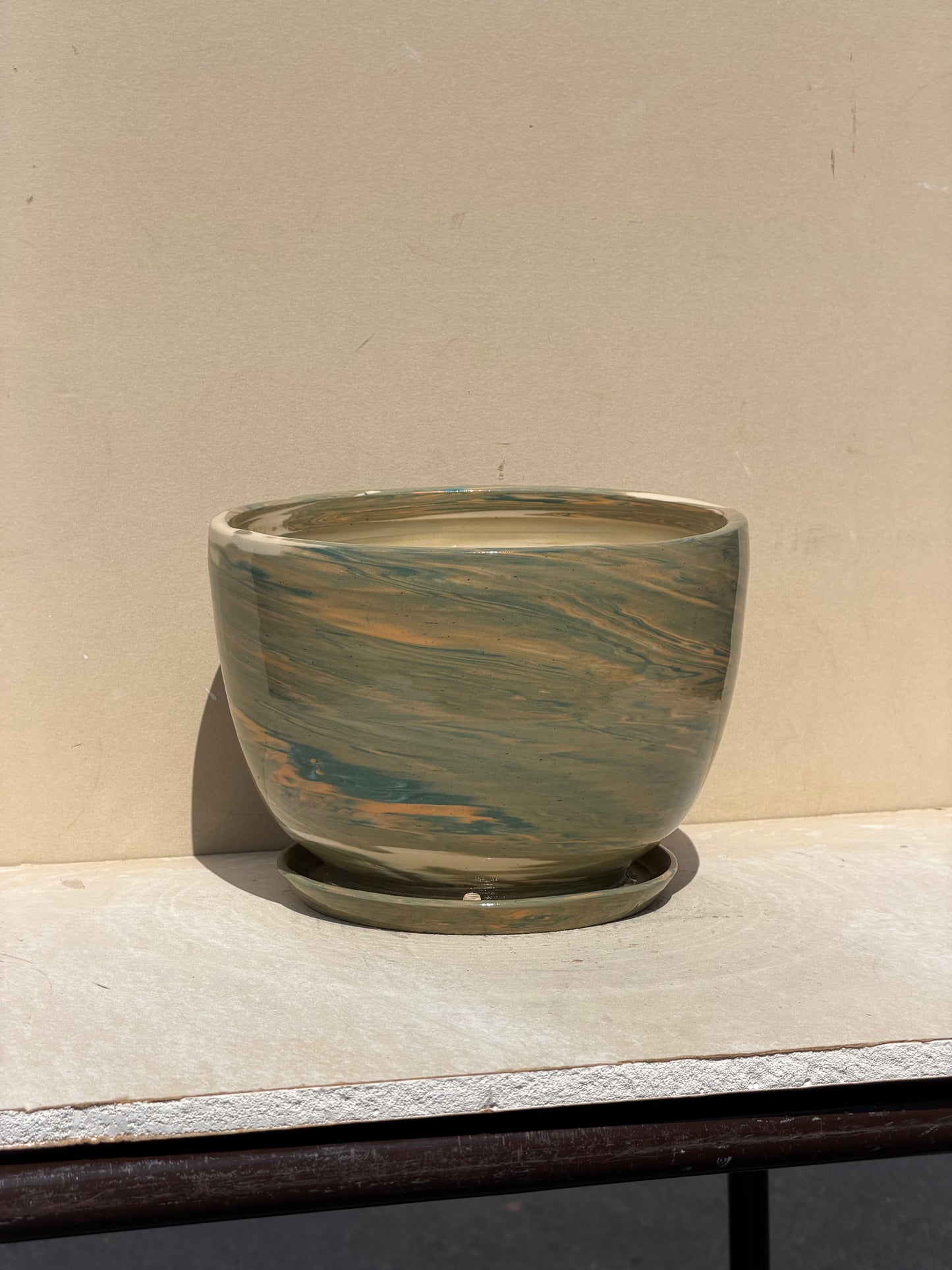 Green Marbled Planter