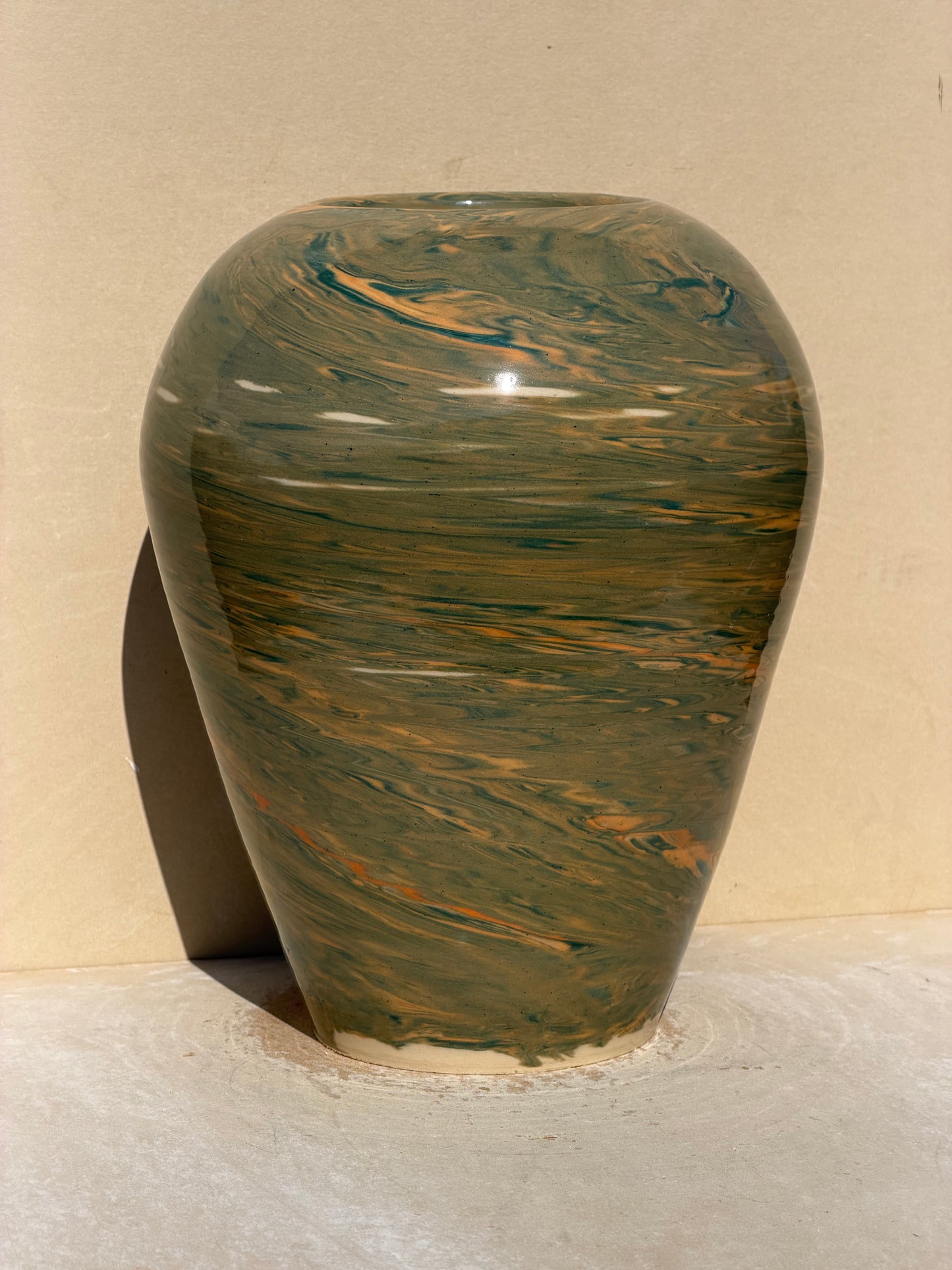 Marbled Green Vase