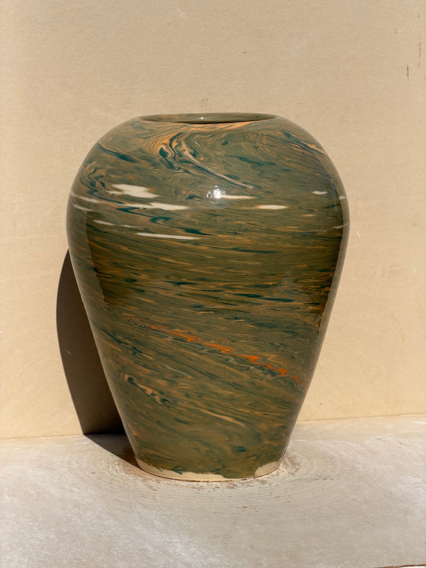 Marbled Green Vase