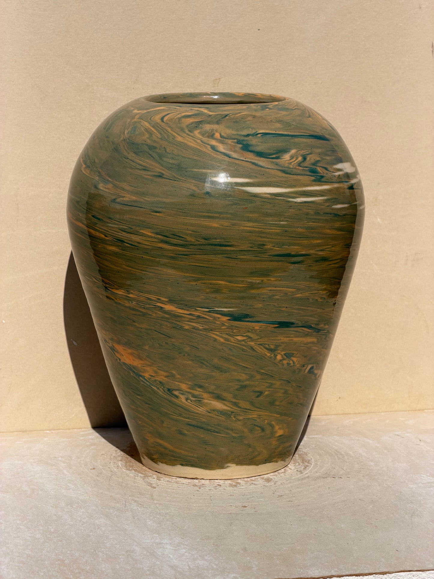 Marbled Green Vase