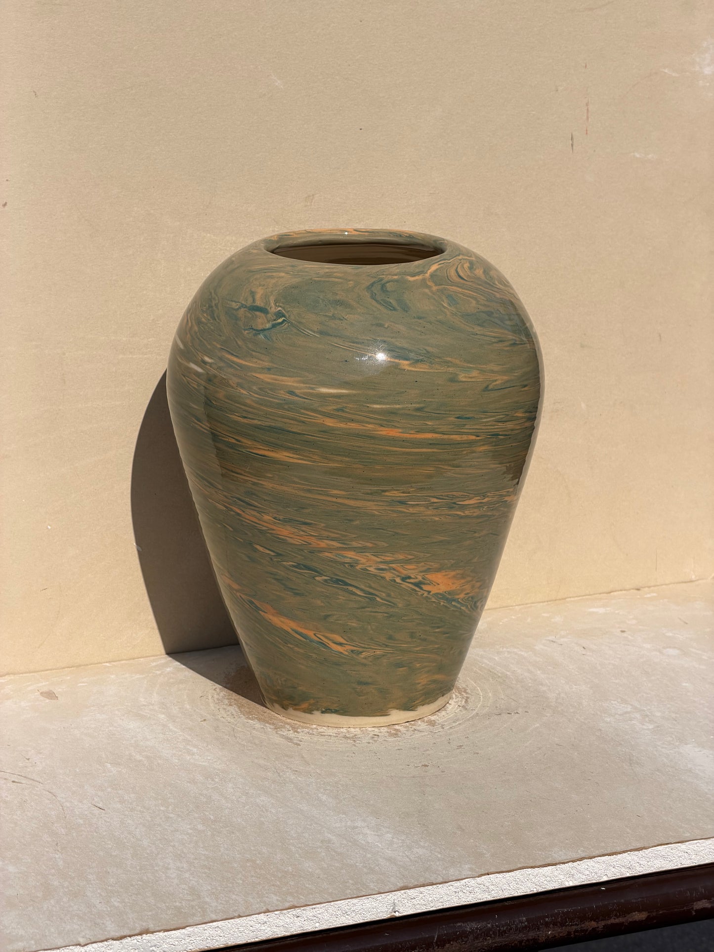 Marbled Green Vase