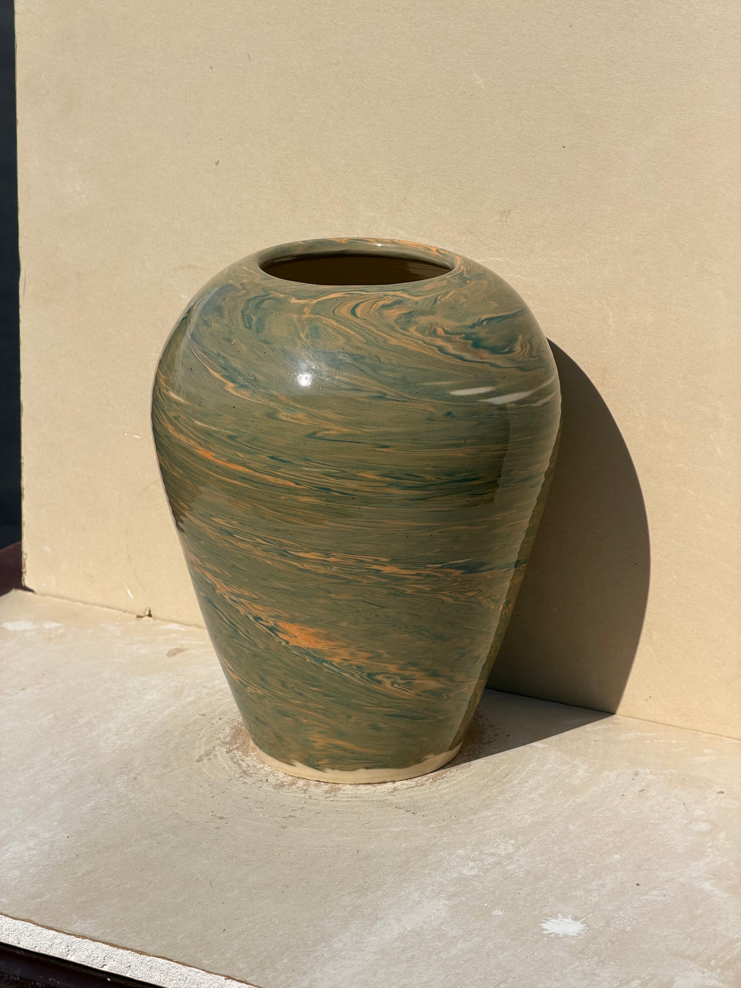 Marbled Green Vase