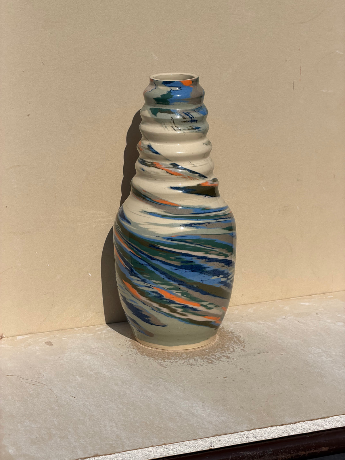 Worn Marbled Vase
