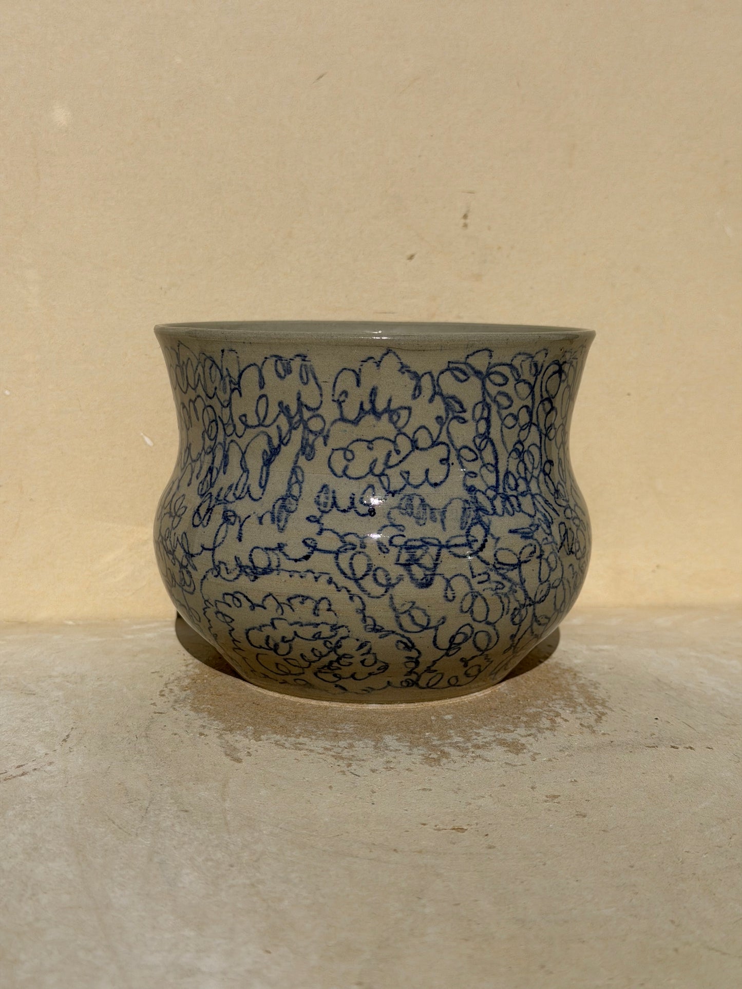 Blue Scribble Vase