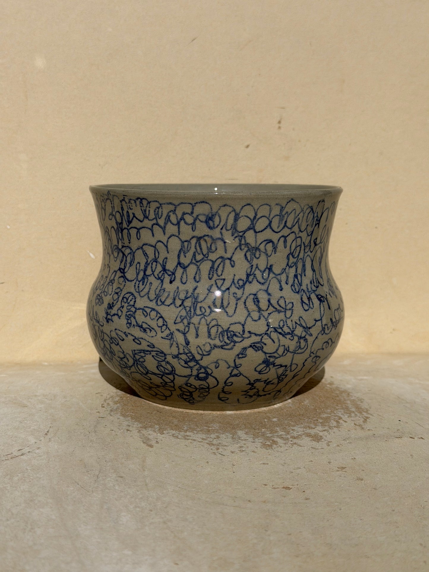 Blue Scribble Vase