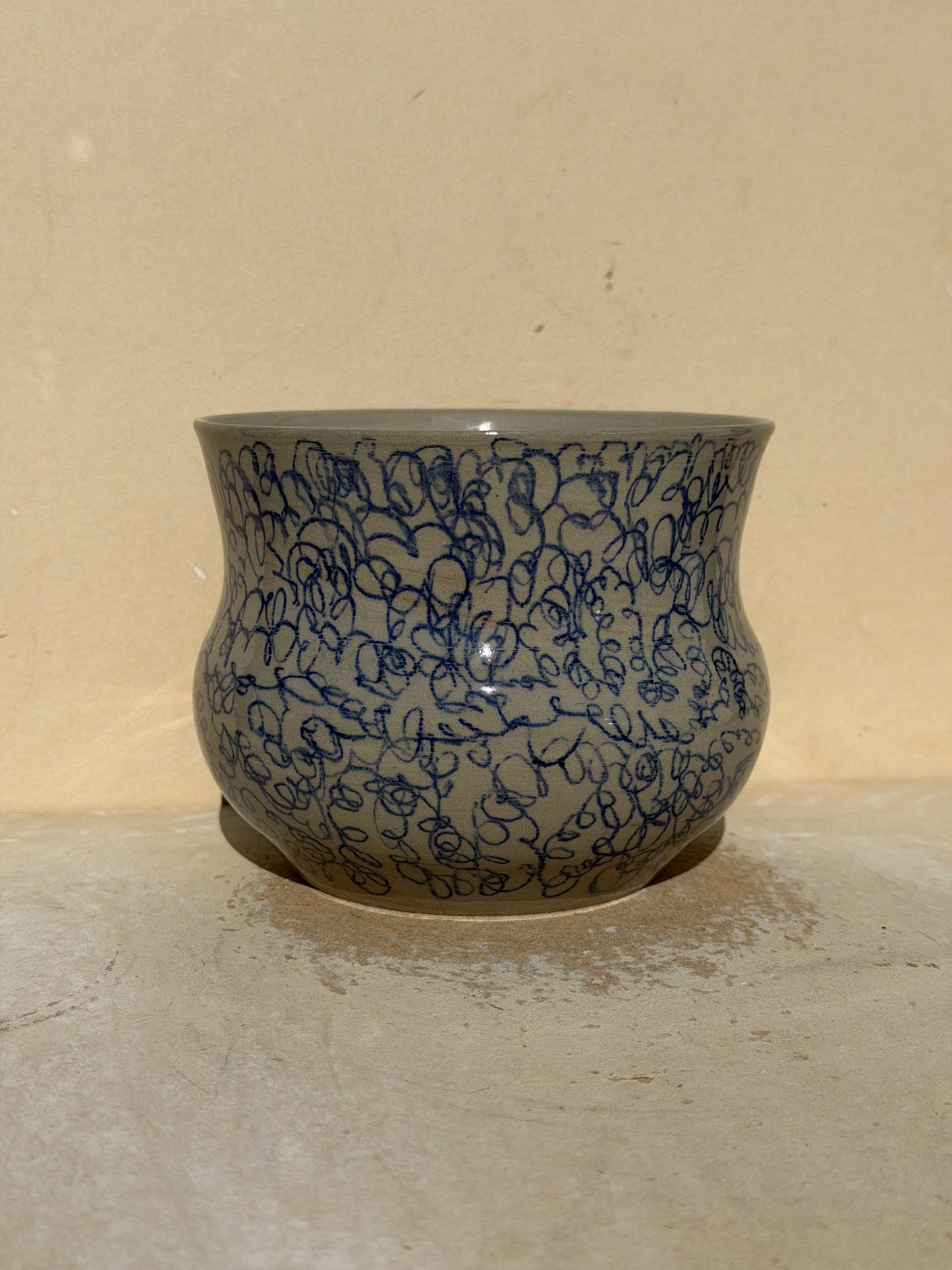 Blue Scribble Vase