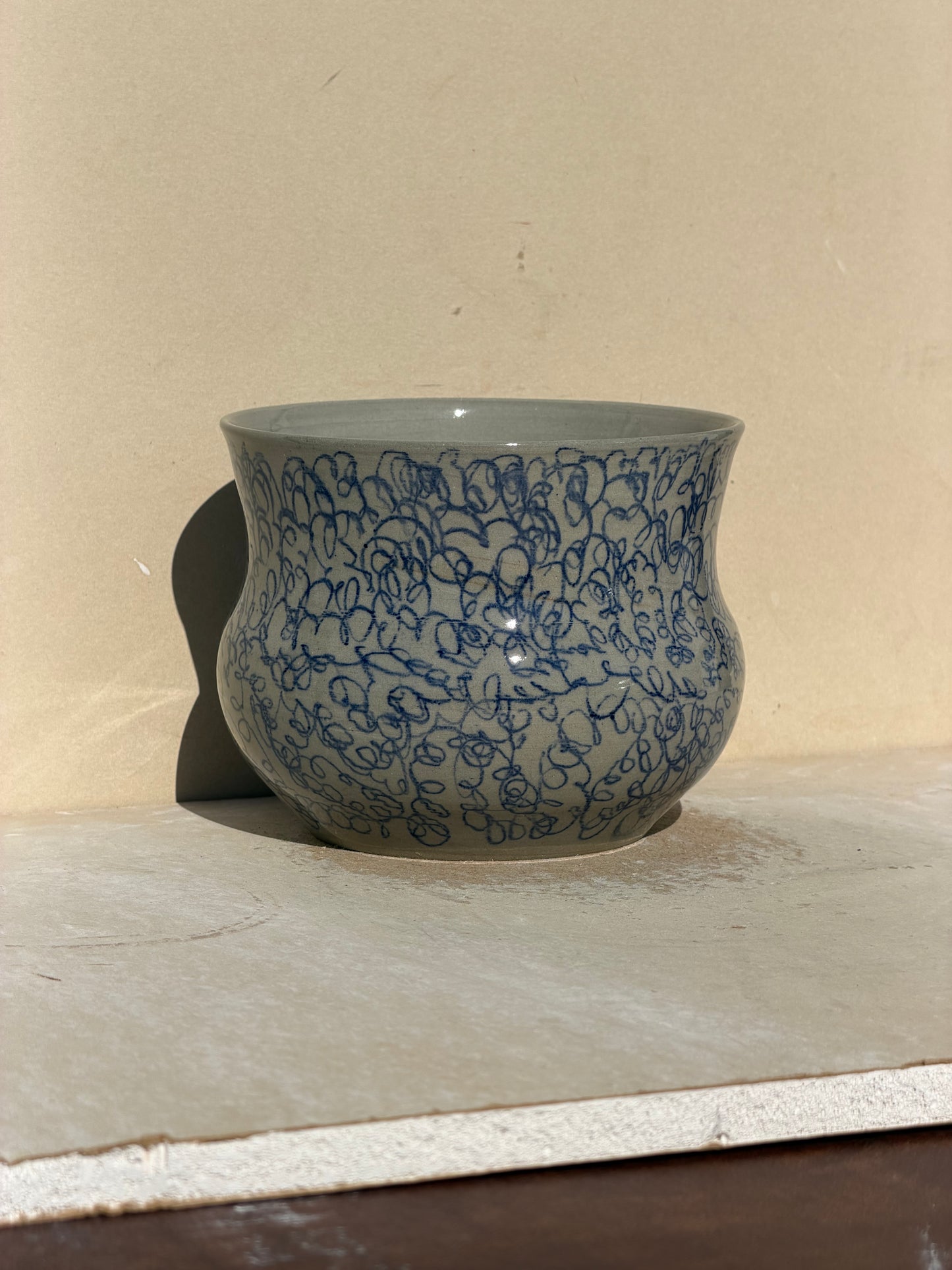 Blue Scribble Vase