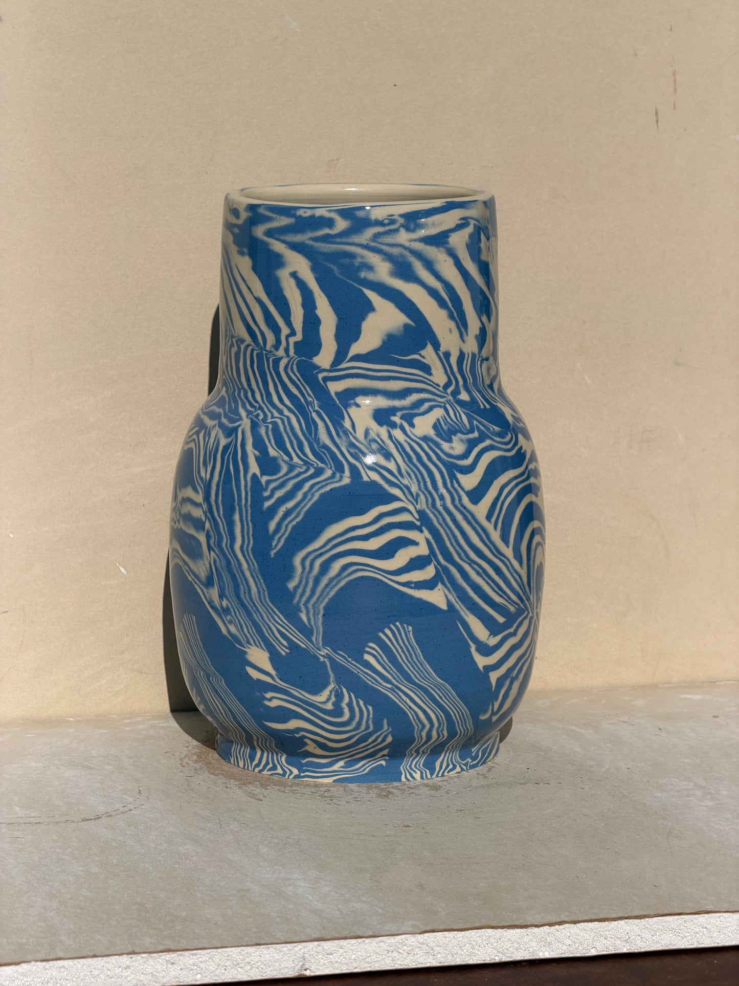 Blue Nerikomi Vase