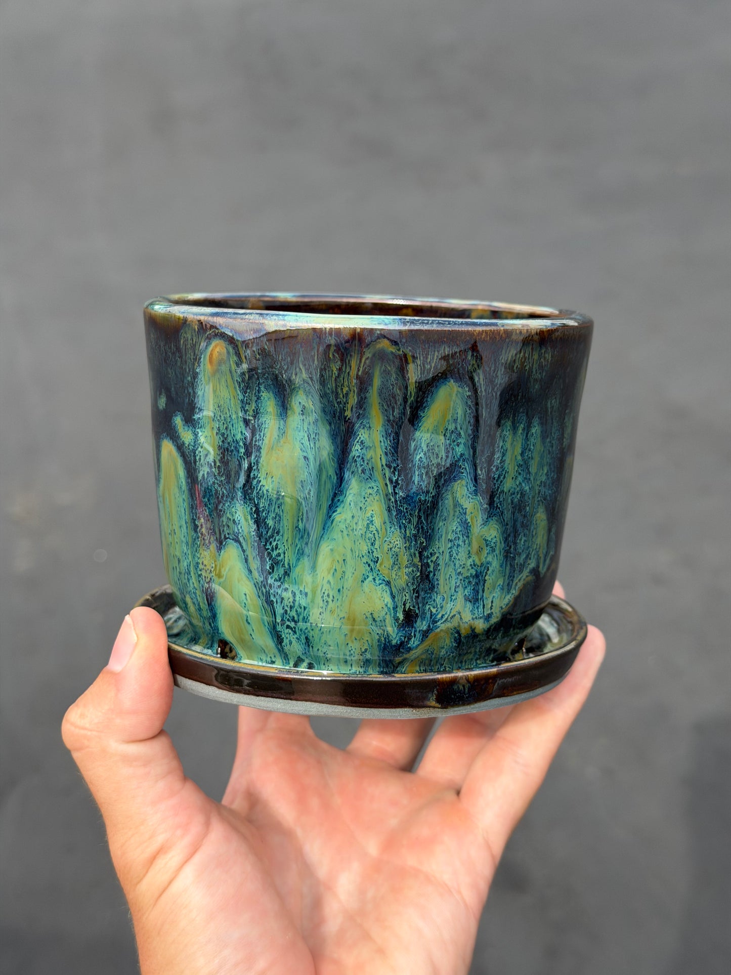 Green Speckled Planter