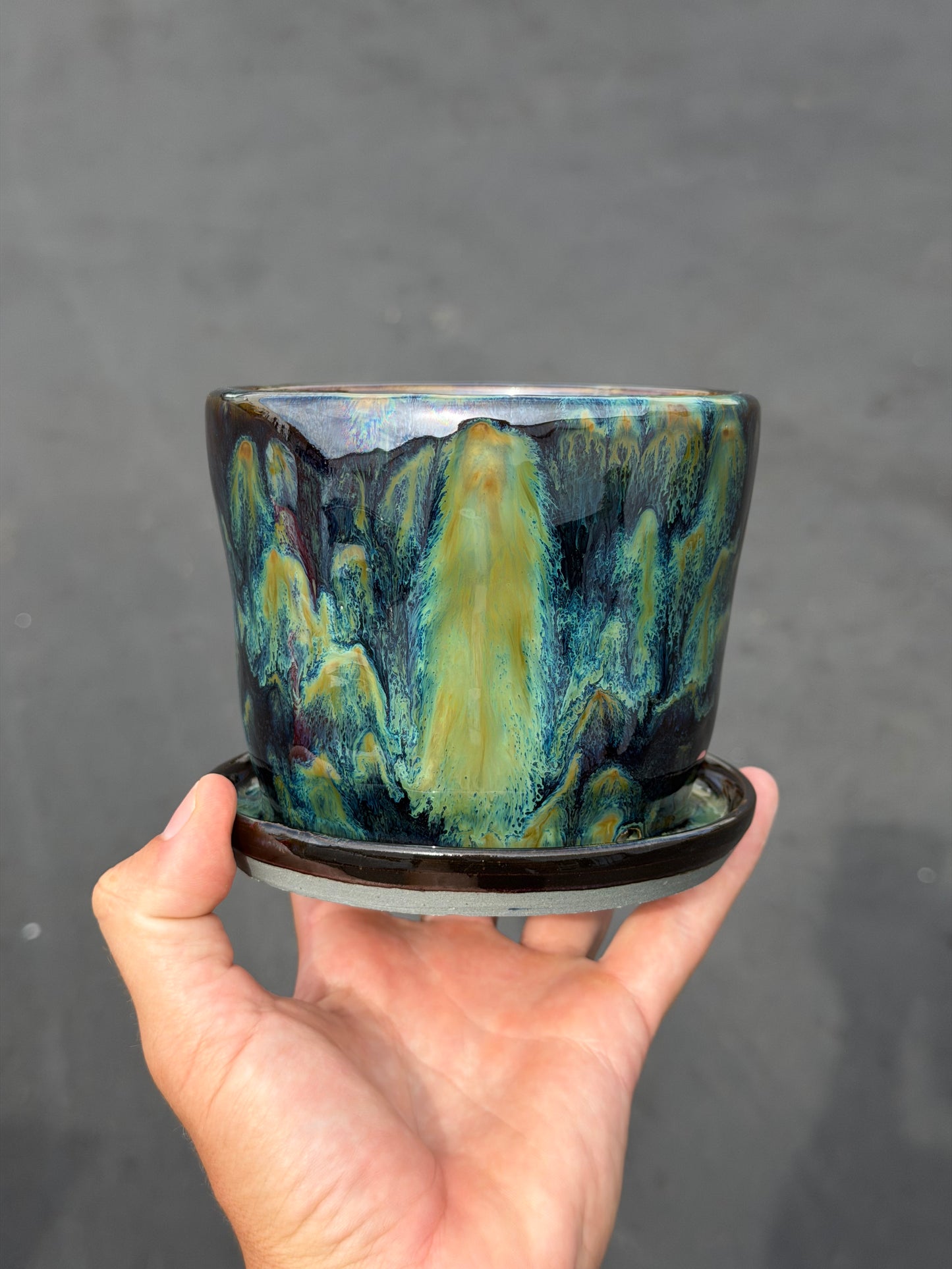 Green Speckled Planter