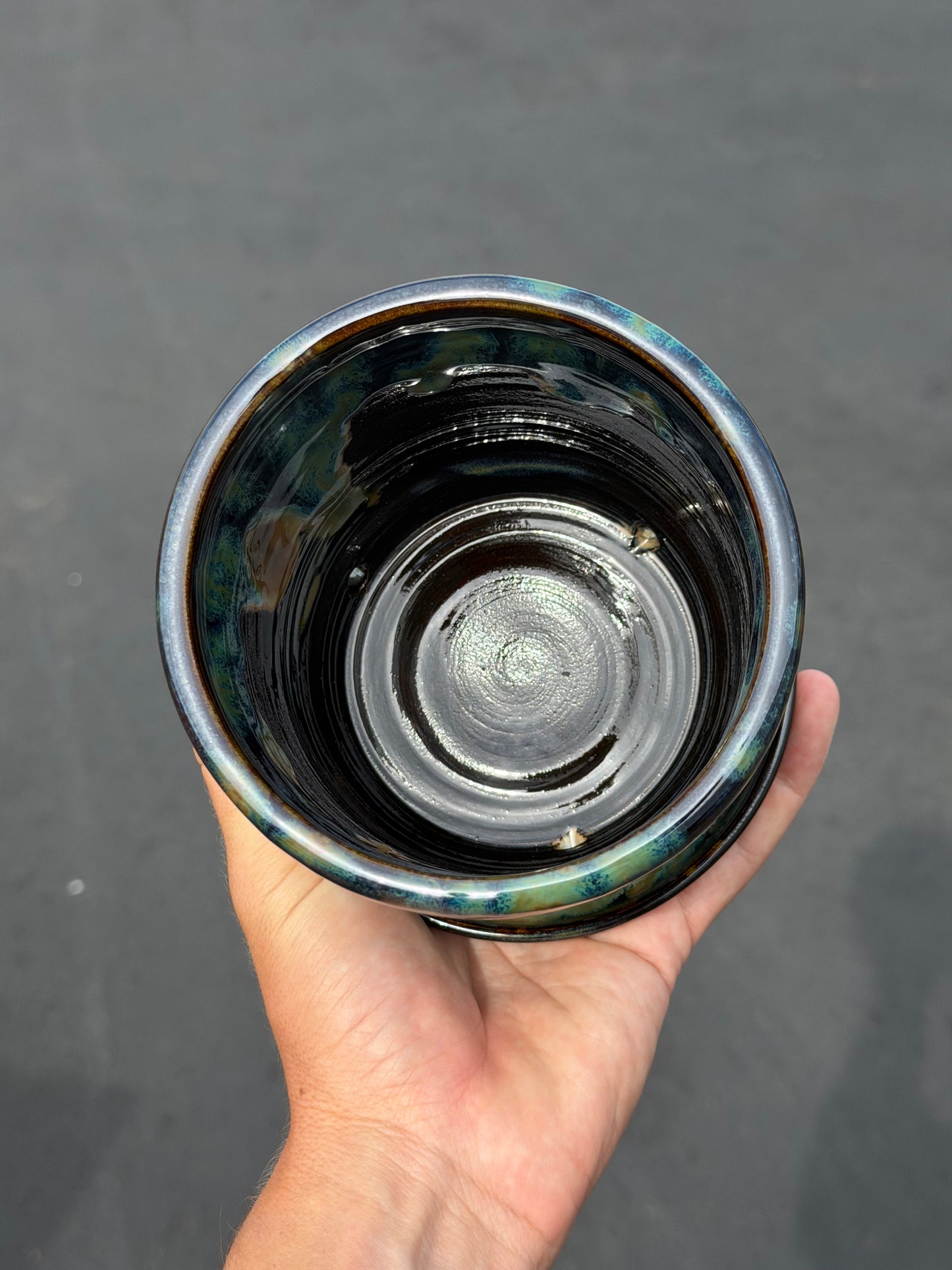 Green Speckled Planter