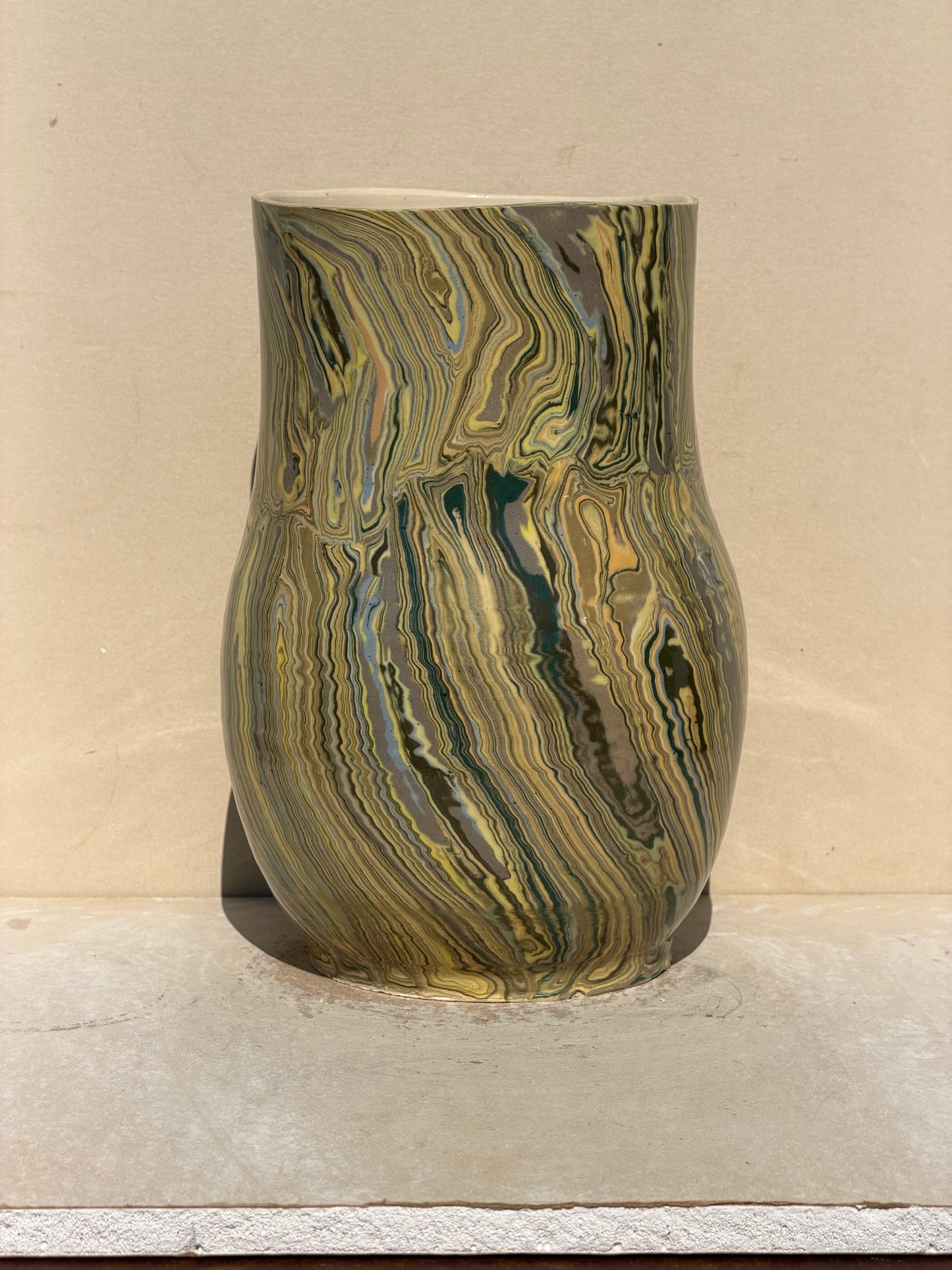 Yellow Nerikomi Vase