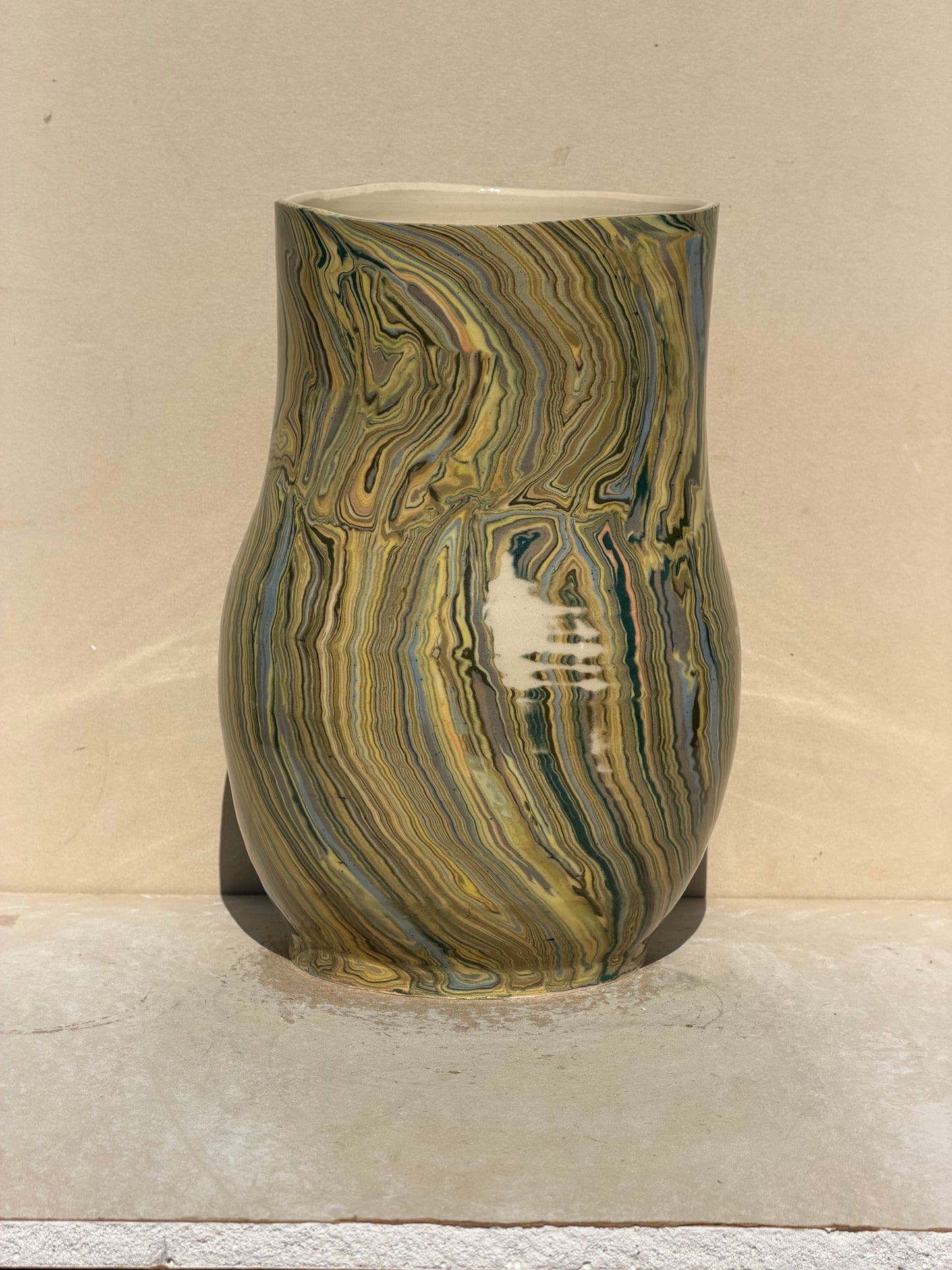 Yellow Nerikomi Vase