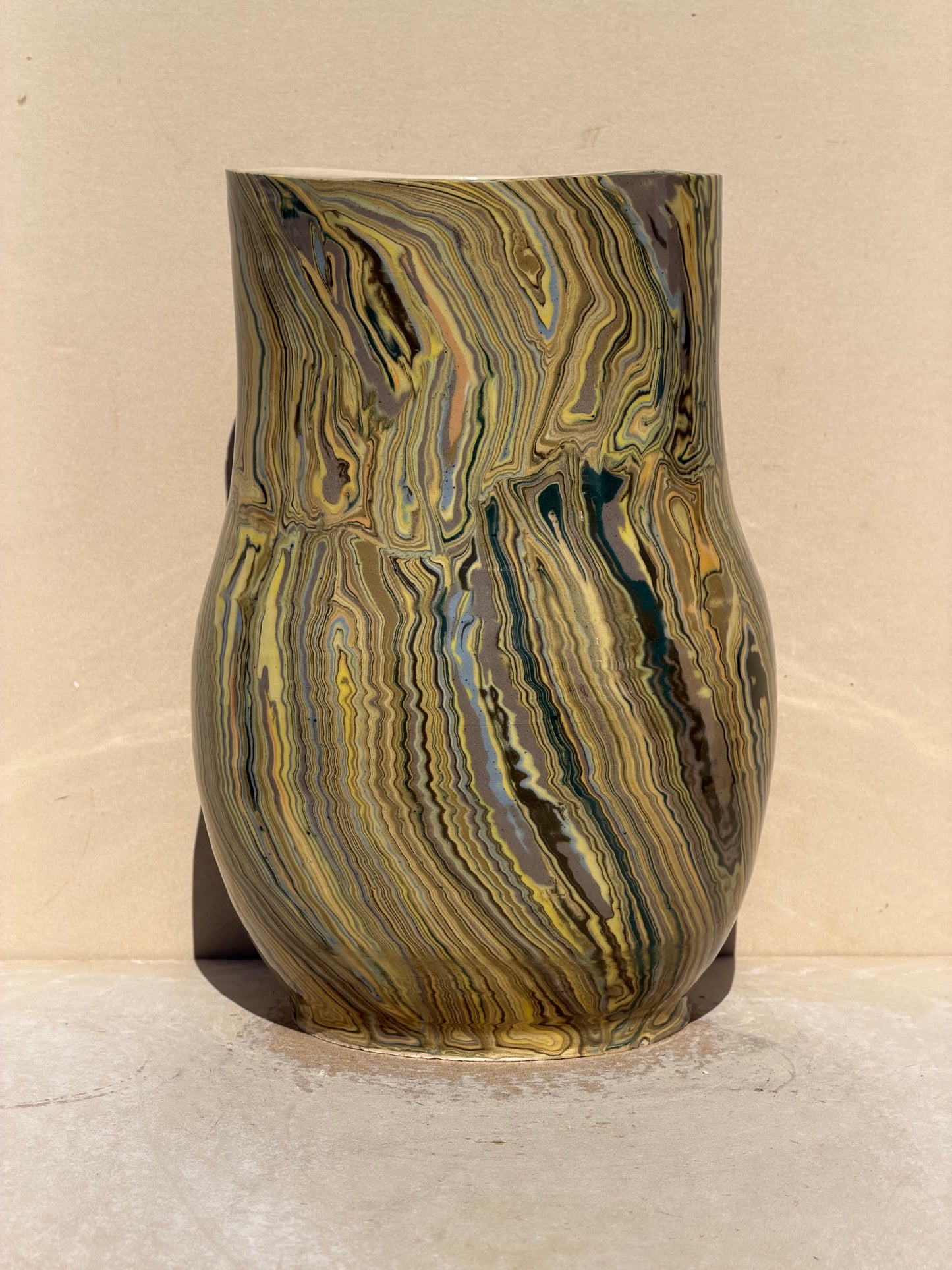 Yellow Nerikomi Vase