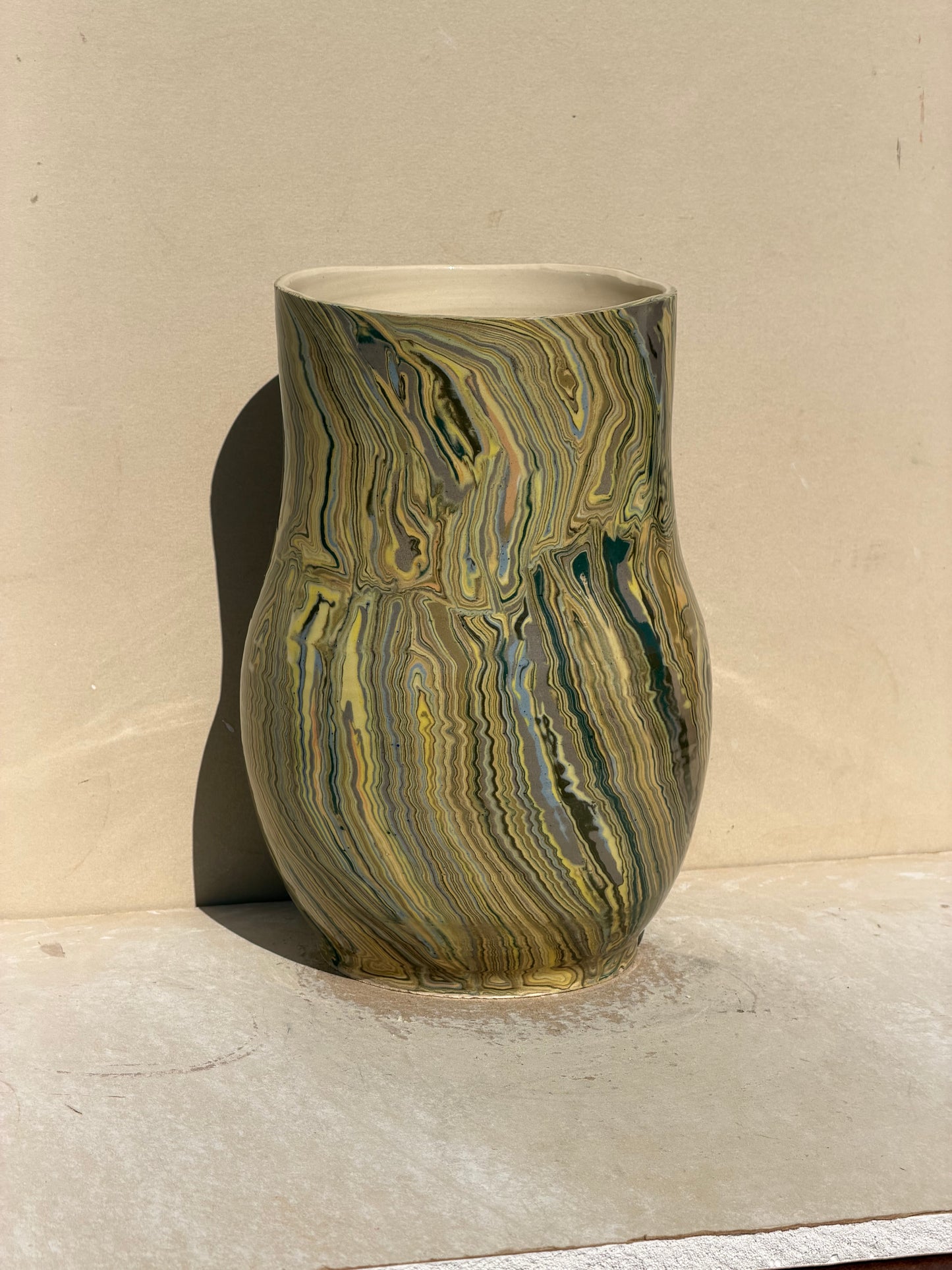 Yellow Nerikomi Vase