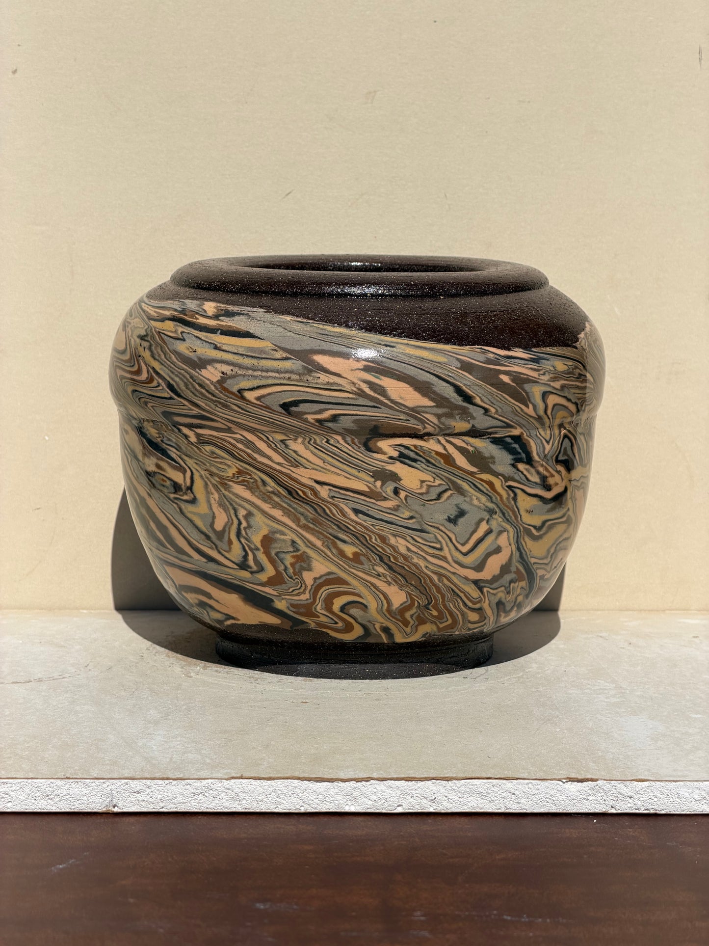 Nerikomi Neutrals Brown Vase