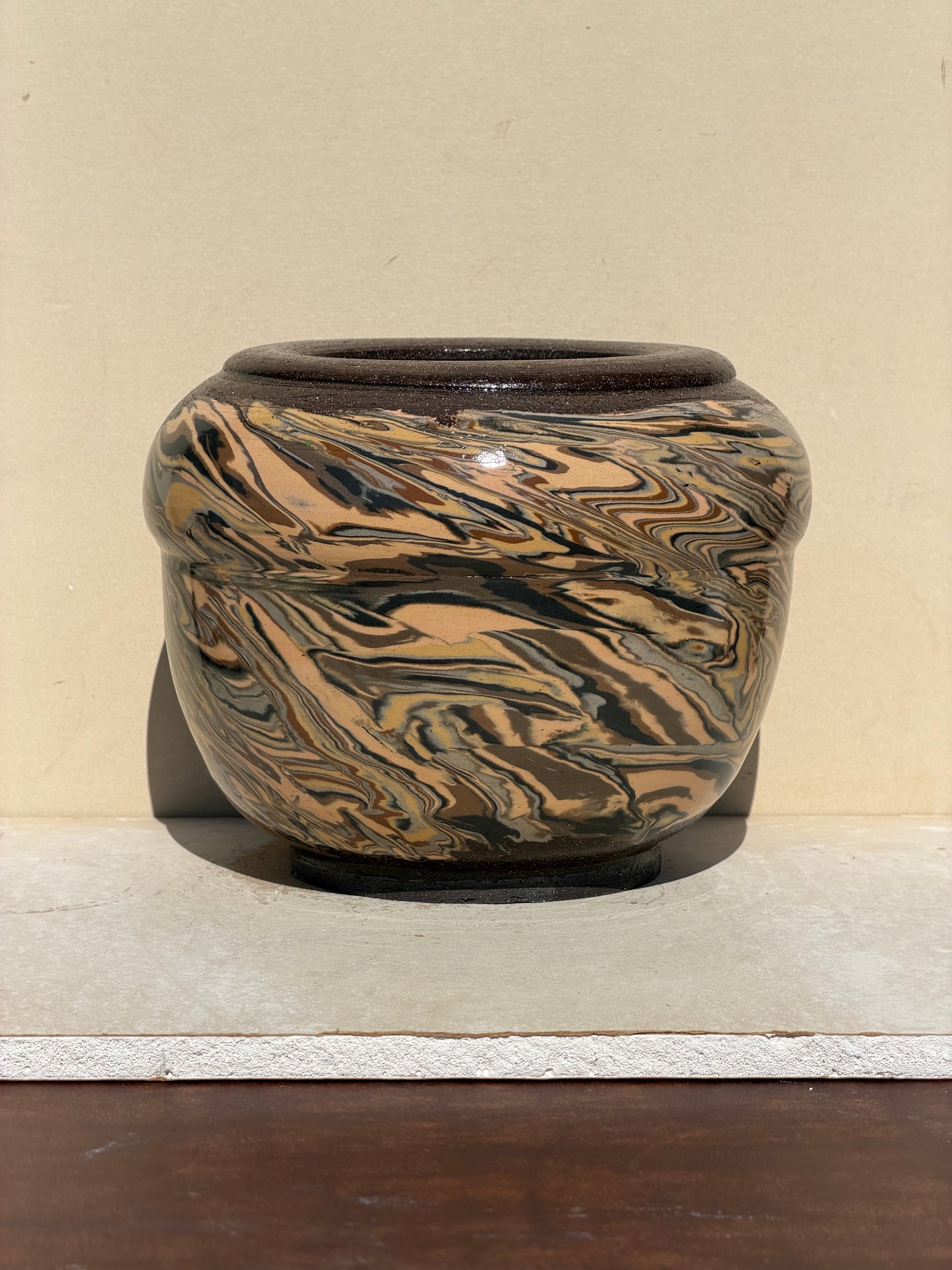 Nerikomi Neutrals Brown Vase