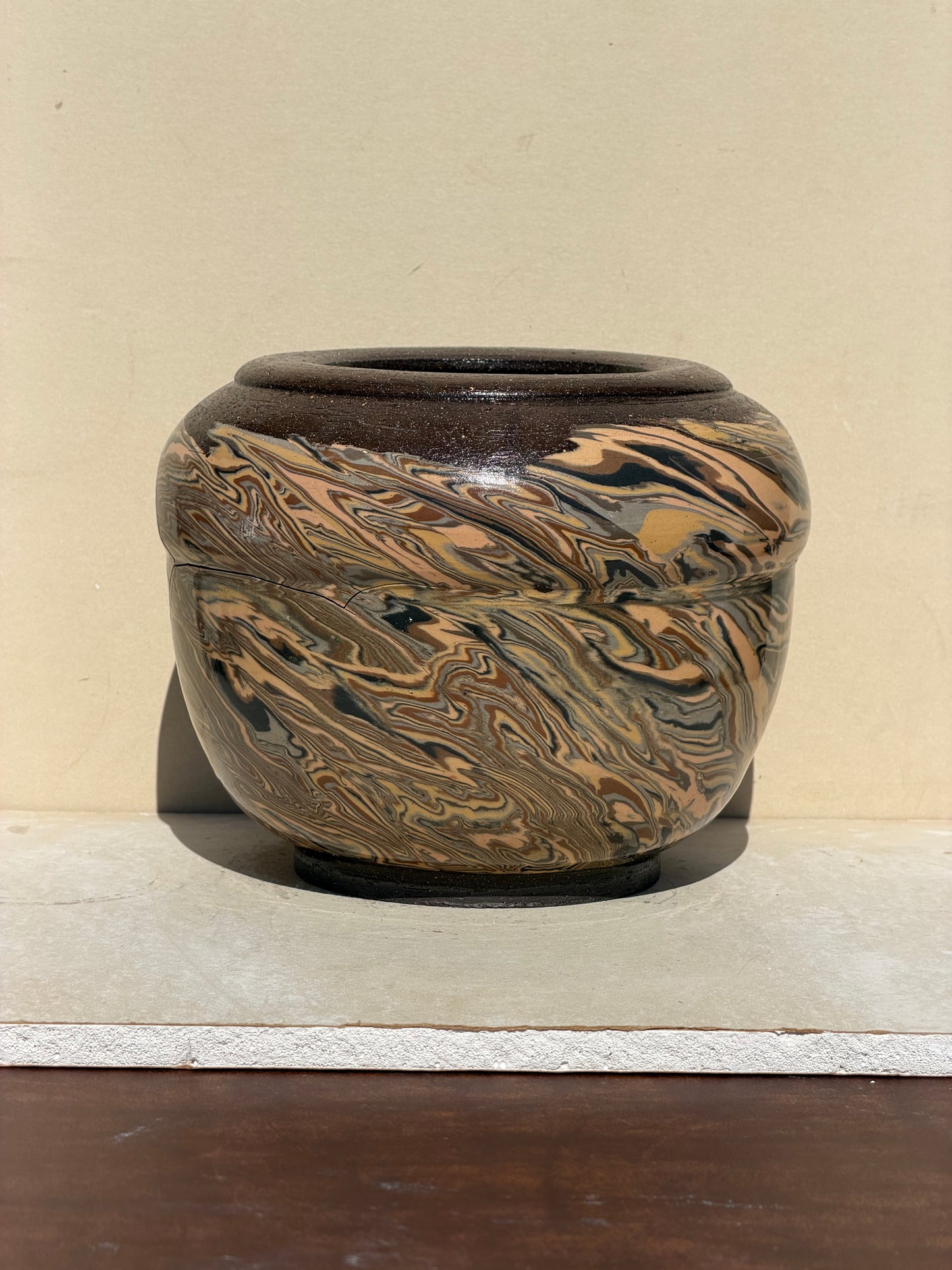 Nerikomi Neutrals Brown Vase