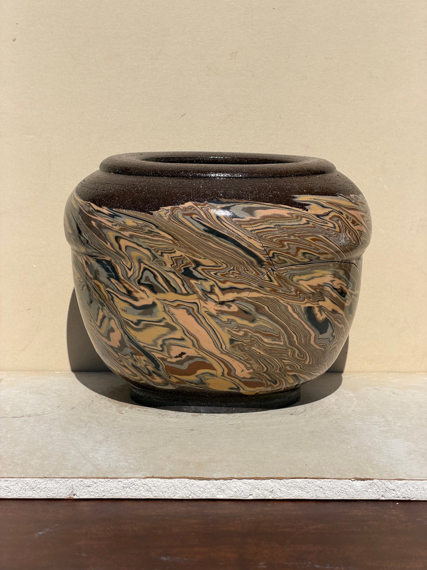 Nerikomi Neutrals Brown Vase